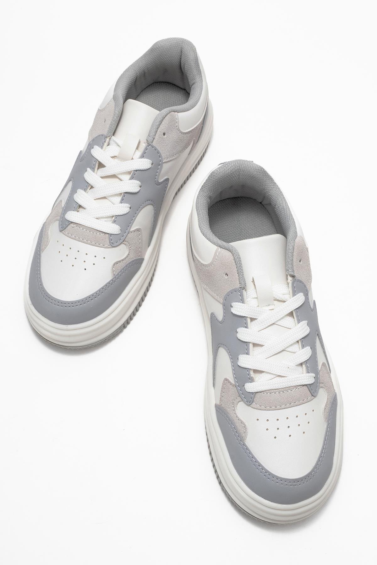 Kadın Spor Ayakkabı GRİ BEYAZ - Görsel 8