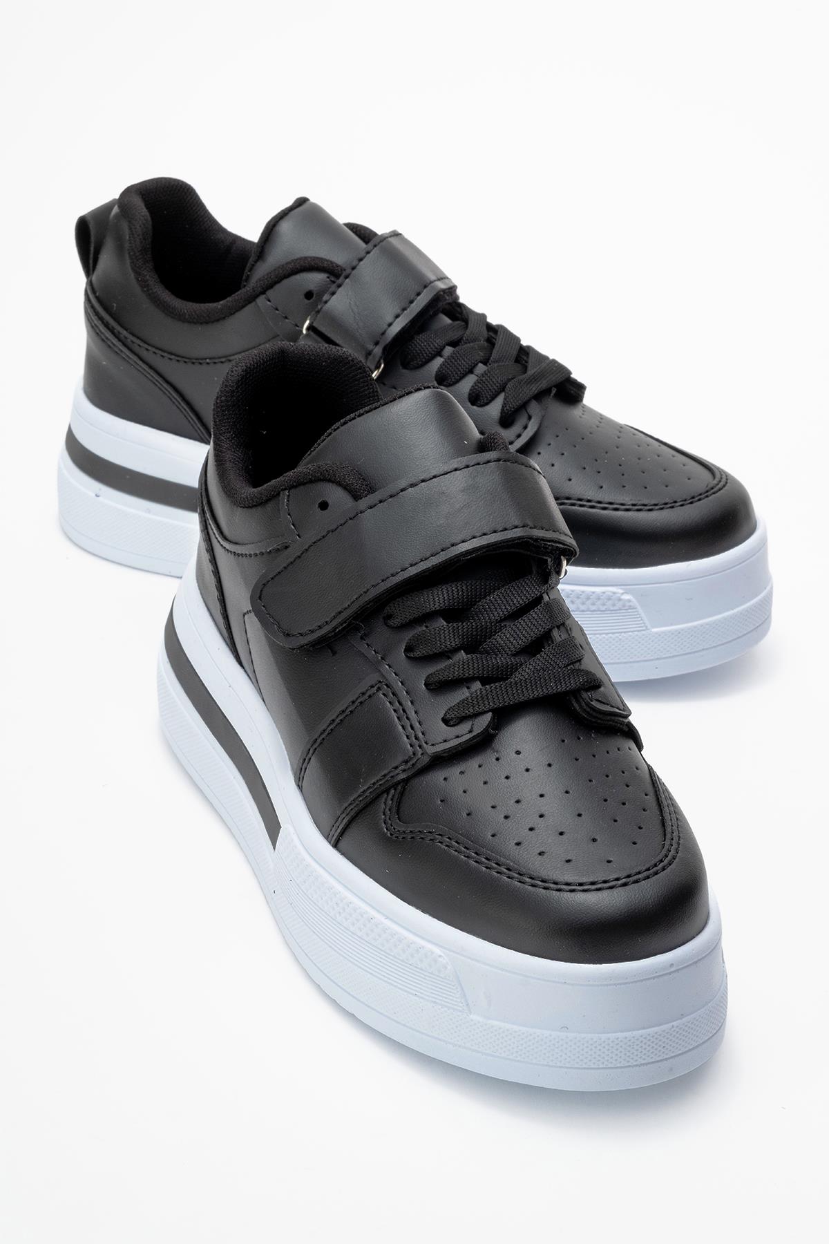 Cırtlı Kadın Spor Ayakkabı SİYAH BEYAZ - Görsel 2