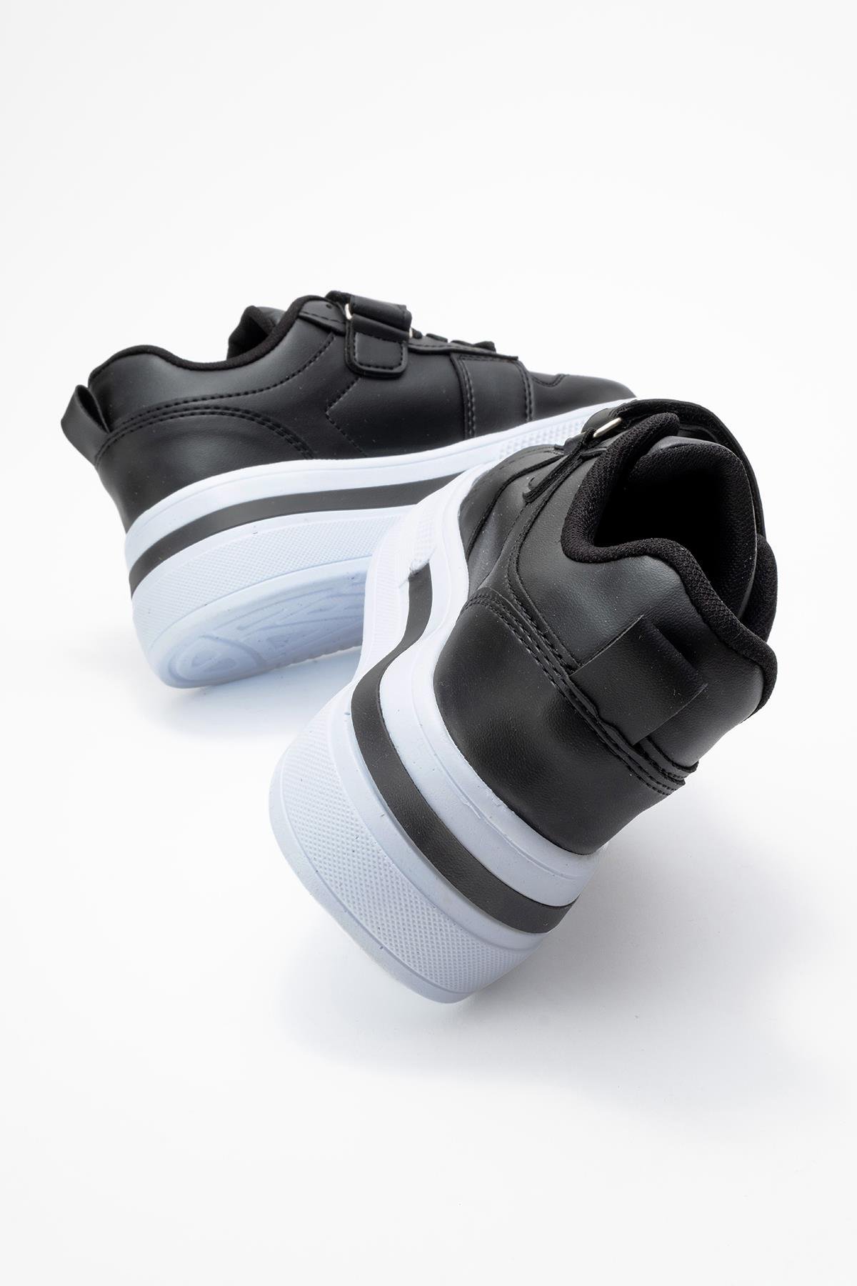 Cırtlı Kadın Spor Ayakkabı SİYAH BEYAZ - Görsel 5