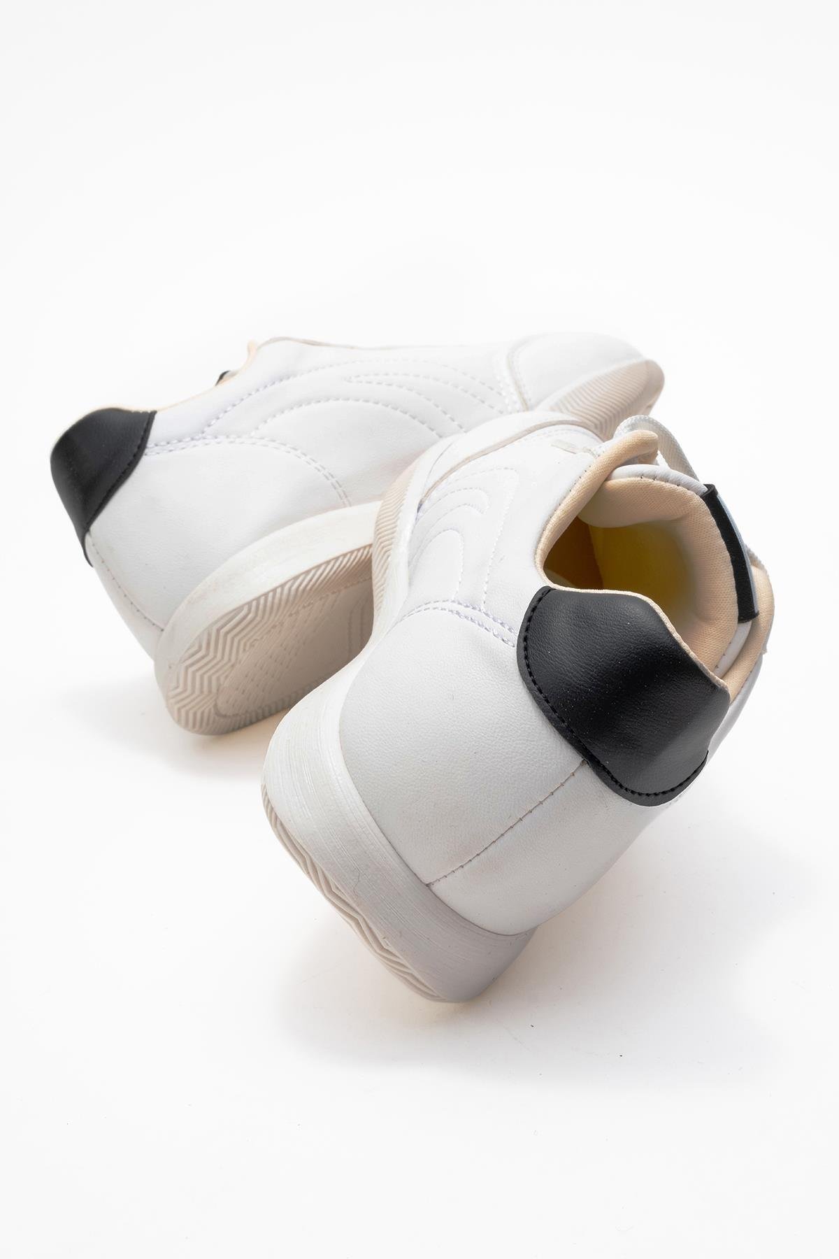 Bağcıklı Kadın Spor Ayakkabı; BEYAZ SİYAH - Görsel 5