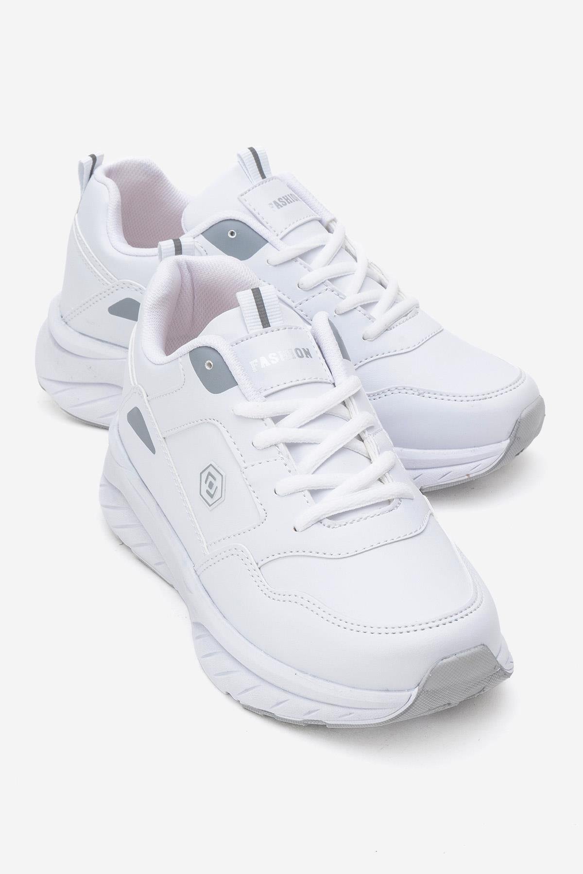 Kadın Spor Ayakkabı; BEYAZ GRİ - Görsel 2