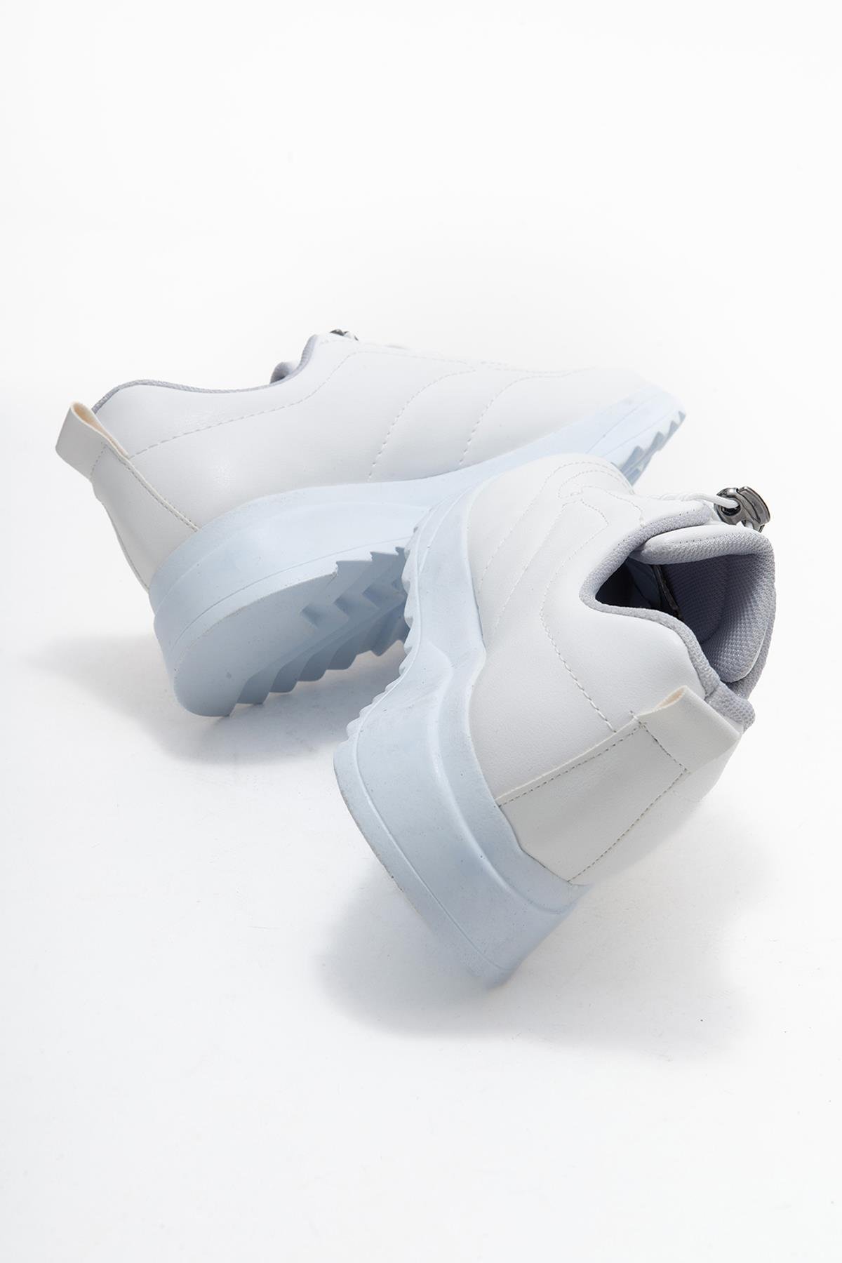 Kadın Dikişli Lastikli Spor Ayakkabı BEYAZ BEYAZ - Görsel 5