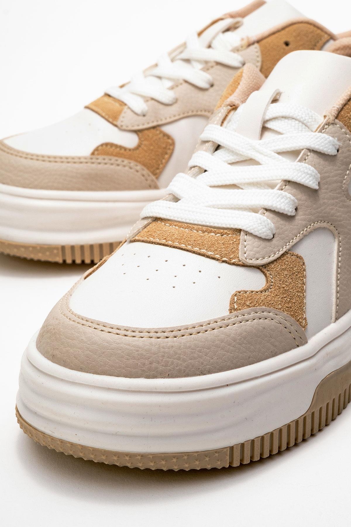 Kadın Spor Ayakkabı BEJ BEYAZ - Görsel 4