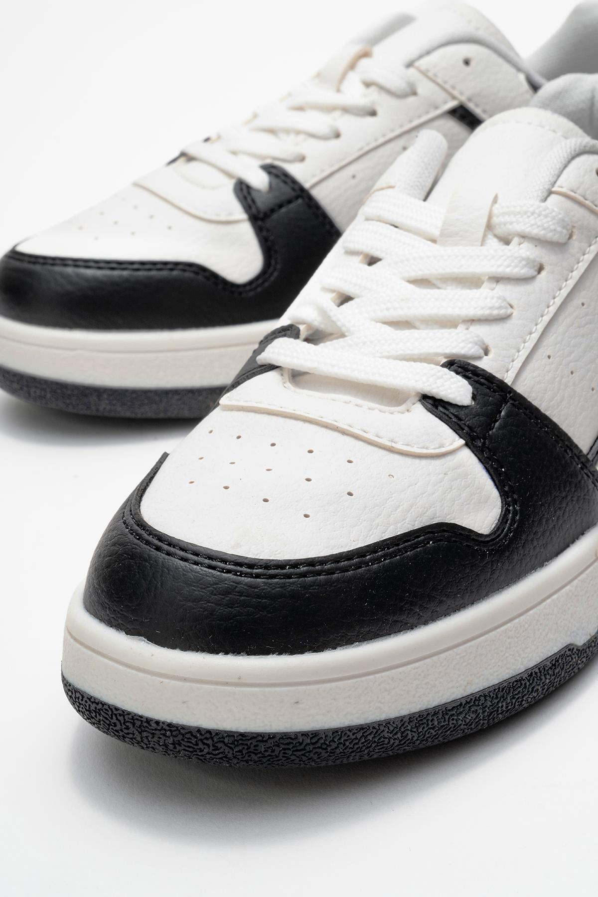 Kadın Spor Ayakkabı BEYAZ SİYAH - Görsel 4