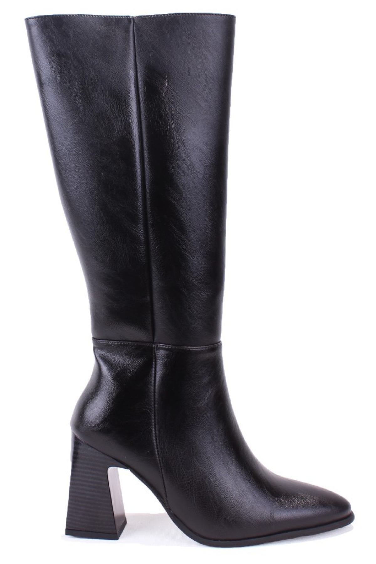 DZA07-11701500 Siyah Günlük Fermuarlı Kasik Topuklu Kadın Çizme - Görsel 3