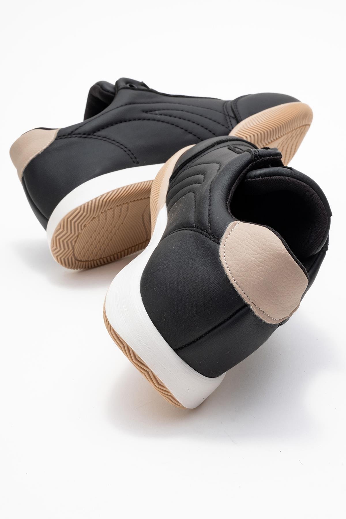 Bağcıklı Kadın Spor Ayakkabı; SİYAH VİZON - Görsel 5