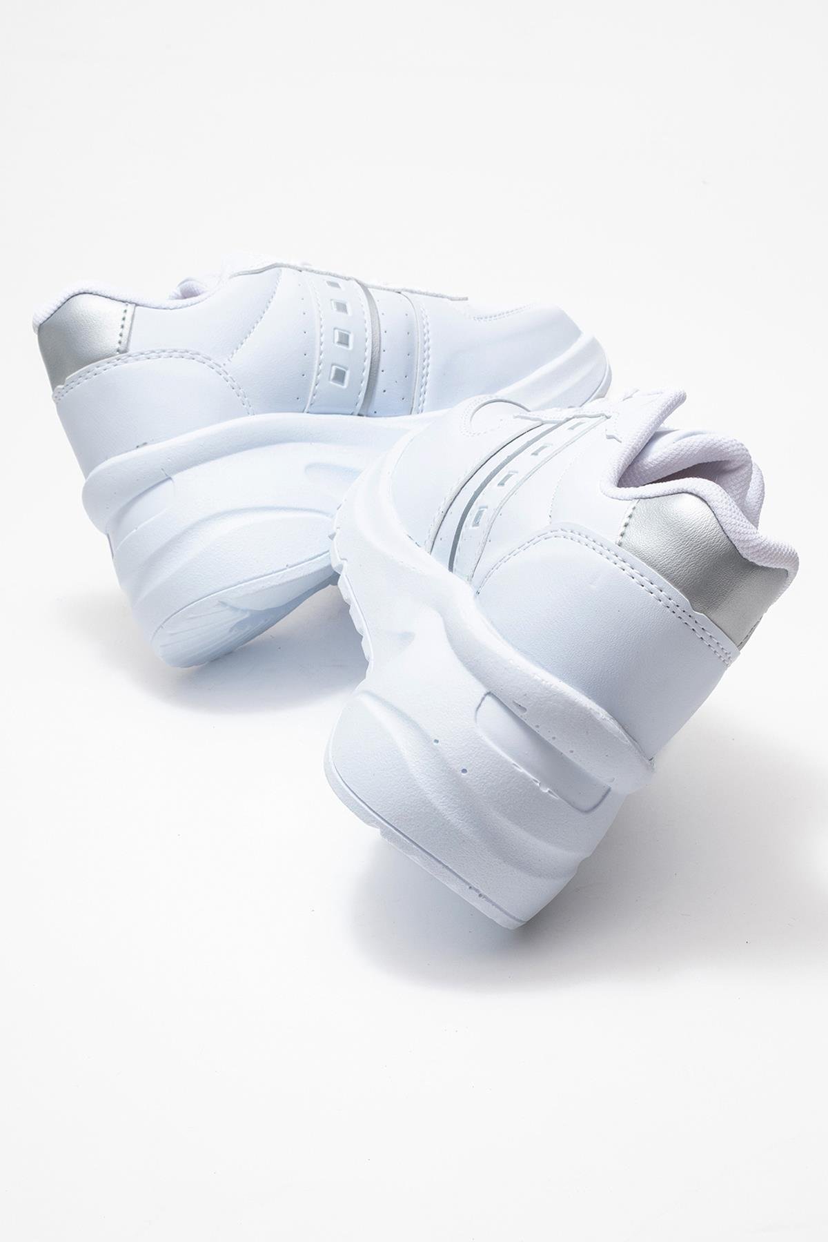 Kadın Spor Ayakkabı; BEYAZ GÜMÜŞ - Görsel 5