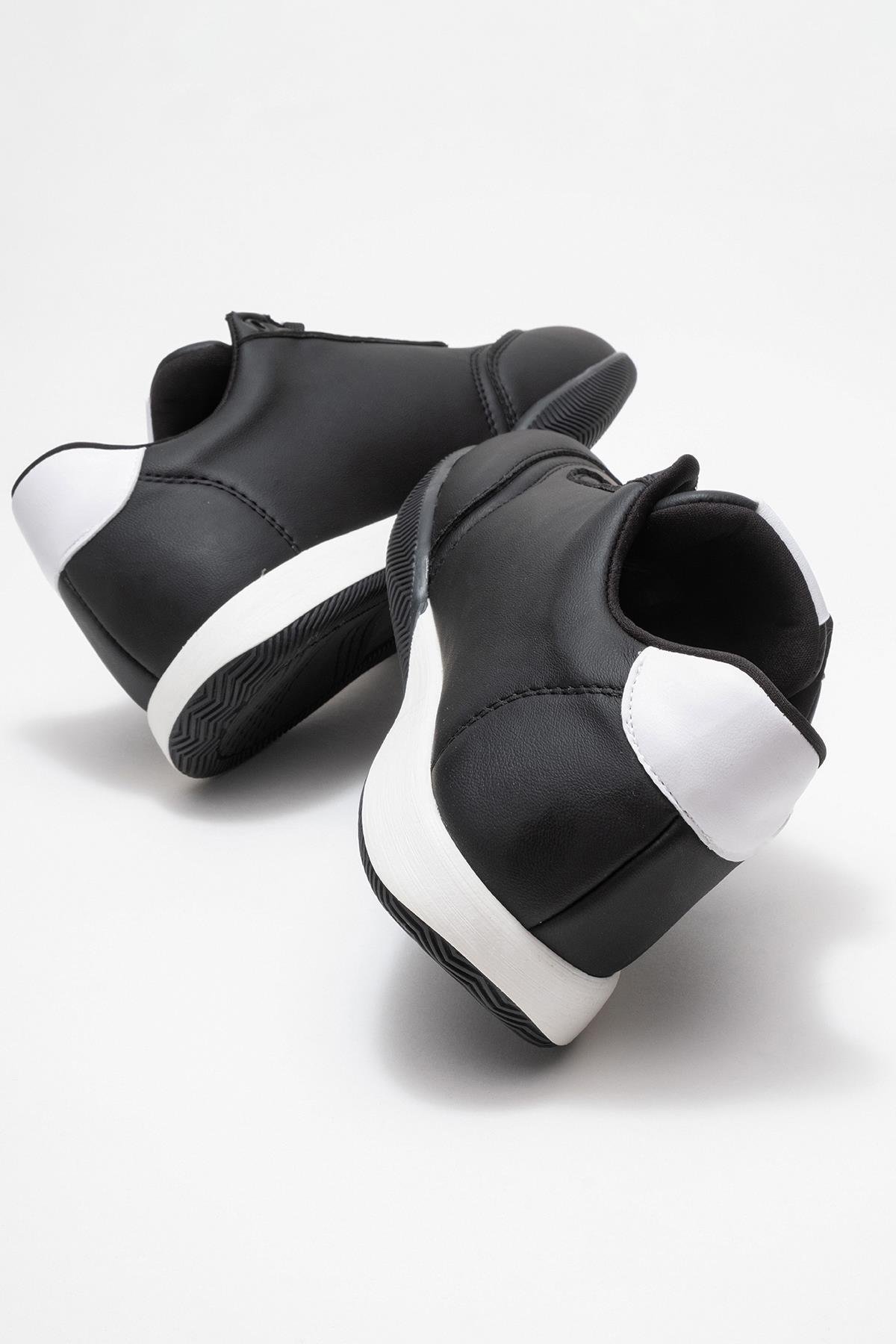 Bağcıklı Kadın Spor Ayakkabı; SİYAH BEYAZ - Görsel 5