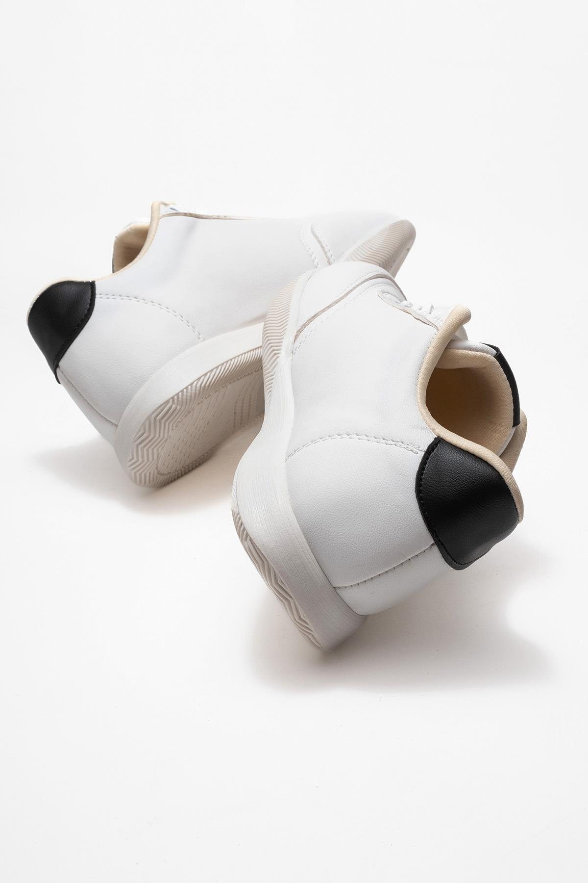 Bağcıklı Kadın Spor Ayakkabı; BEYAZ SİYAH - Görsel 5