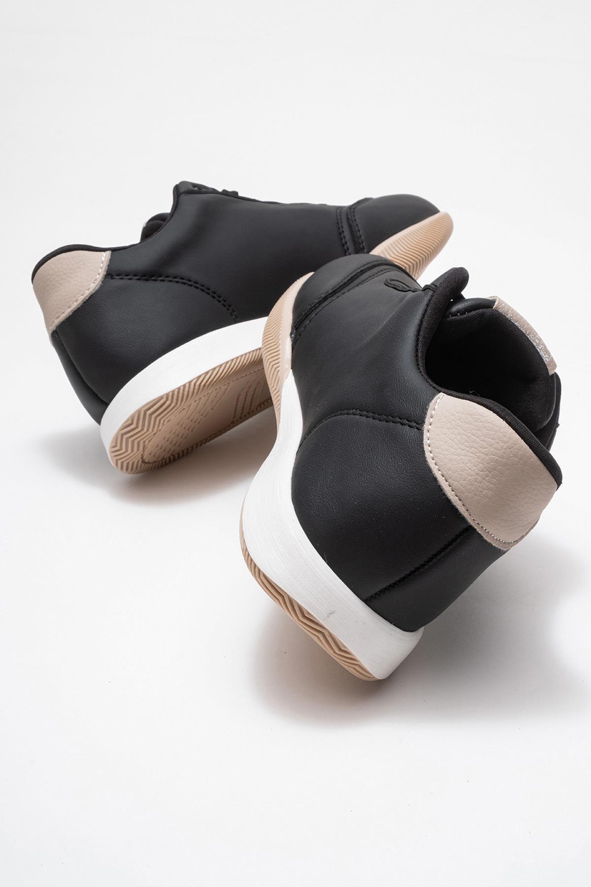 Bağcıklı Kadın Spor Ayakkabı; SİYAH VİZON - Görsel 5