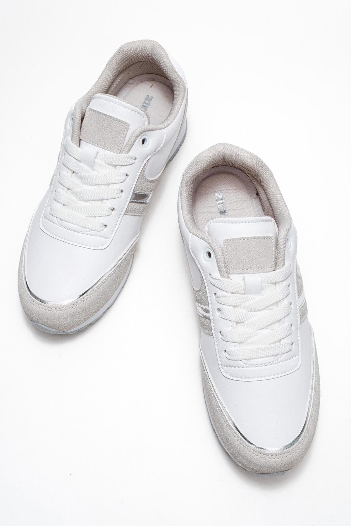 Bağcıklı Kadın Spor Ayakkabı ; BEYAZ - Görsel 6