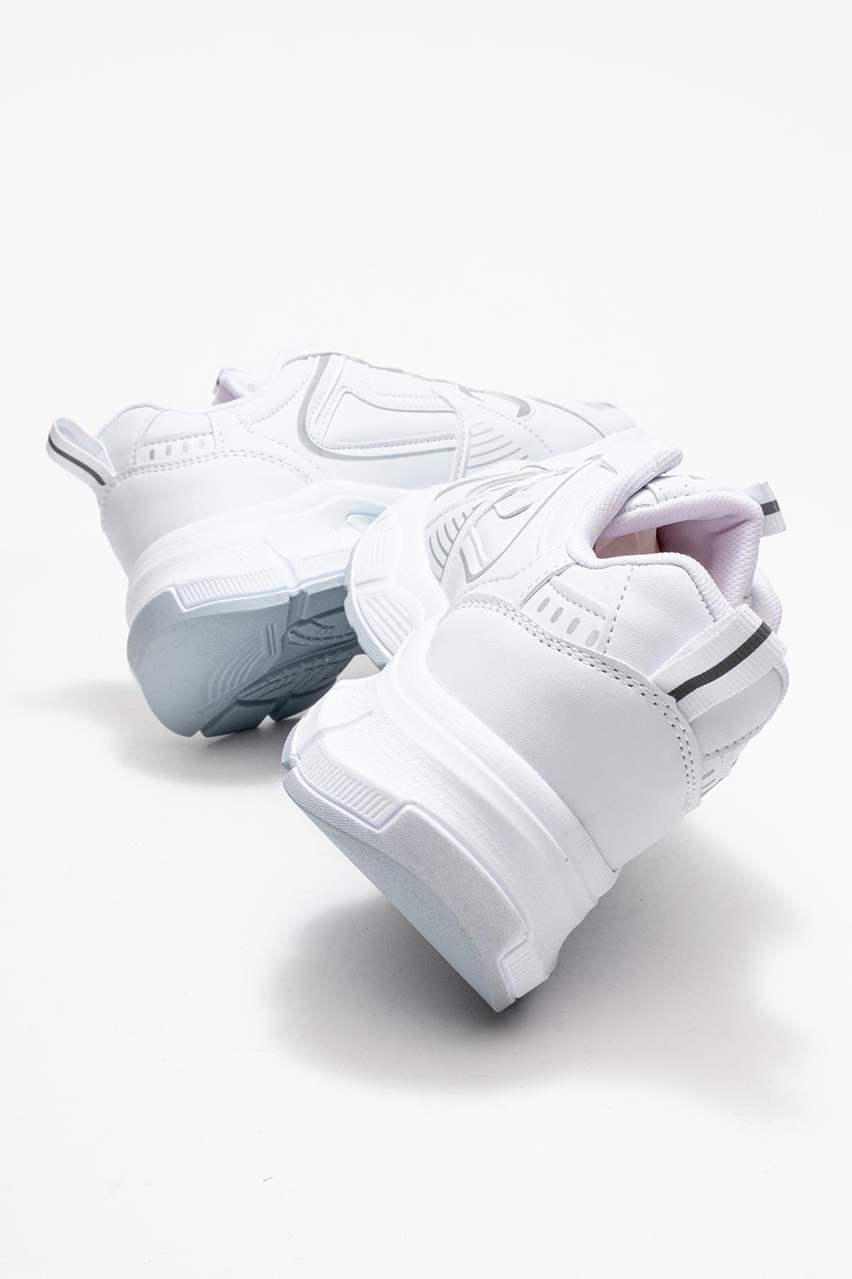 Bağcılklı Kadın Spor Ayakkabı BEYAZ GÜMÜŞ - Görsel 6