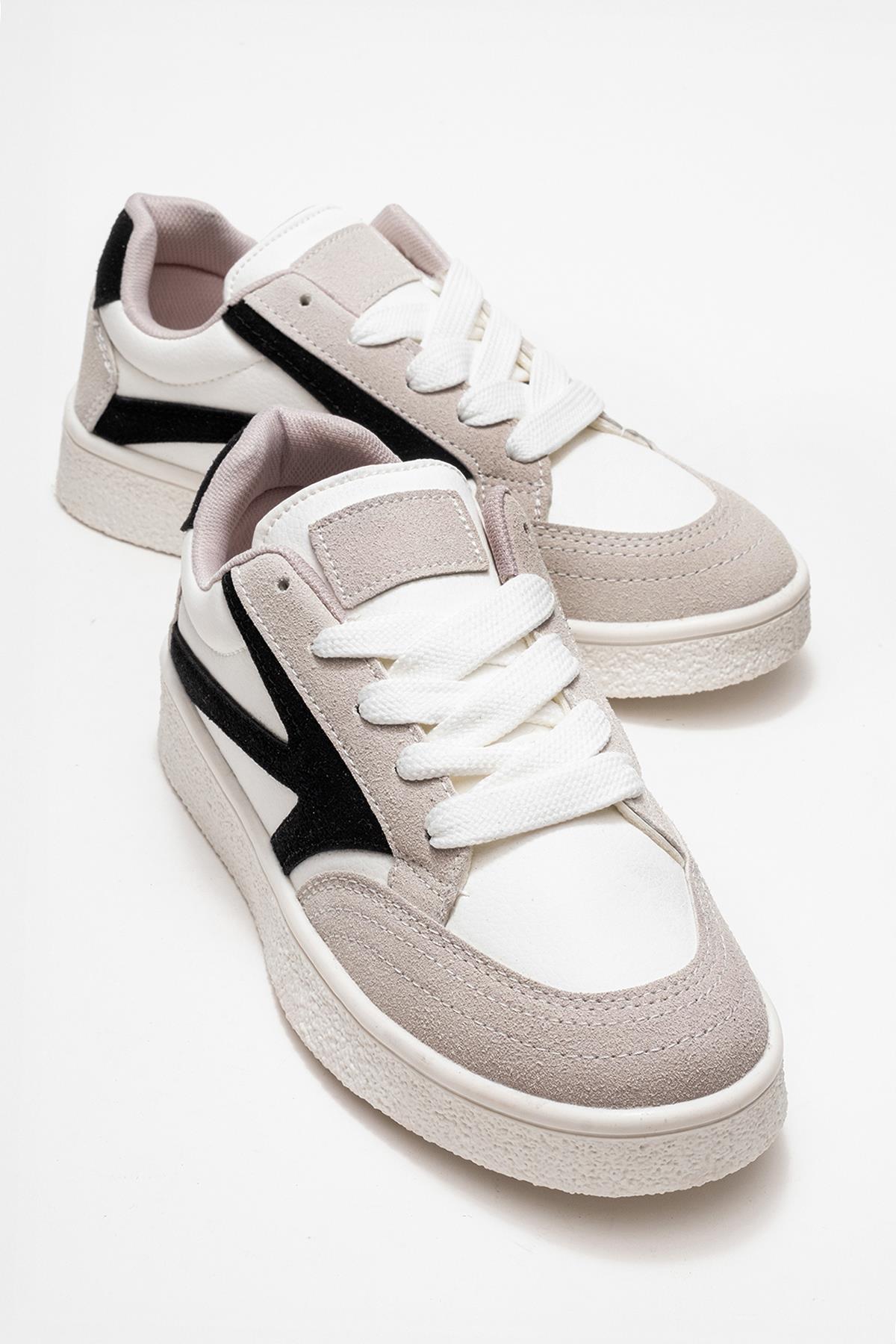 Kadın Anorak Spor Ayakkabı BEYAZ SİYAH - Görsel 2