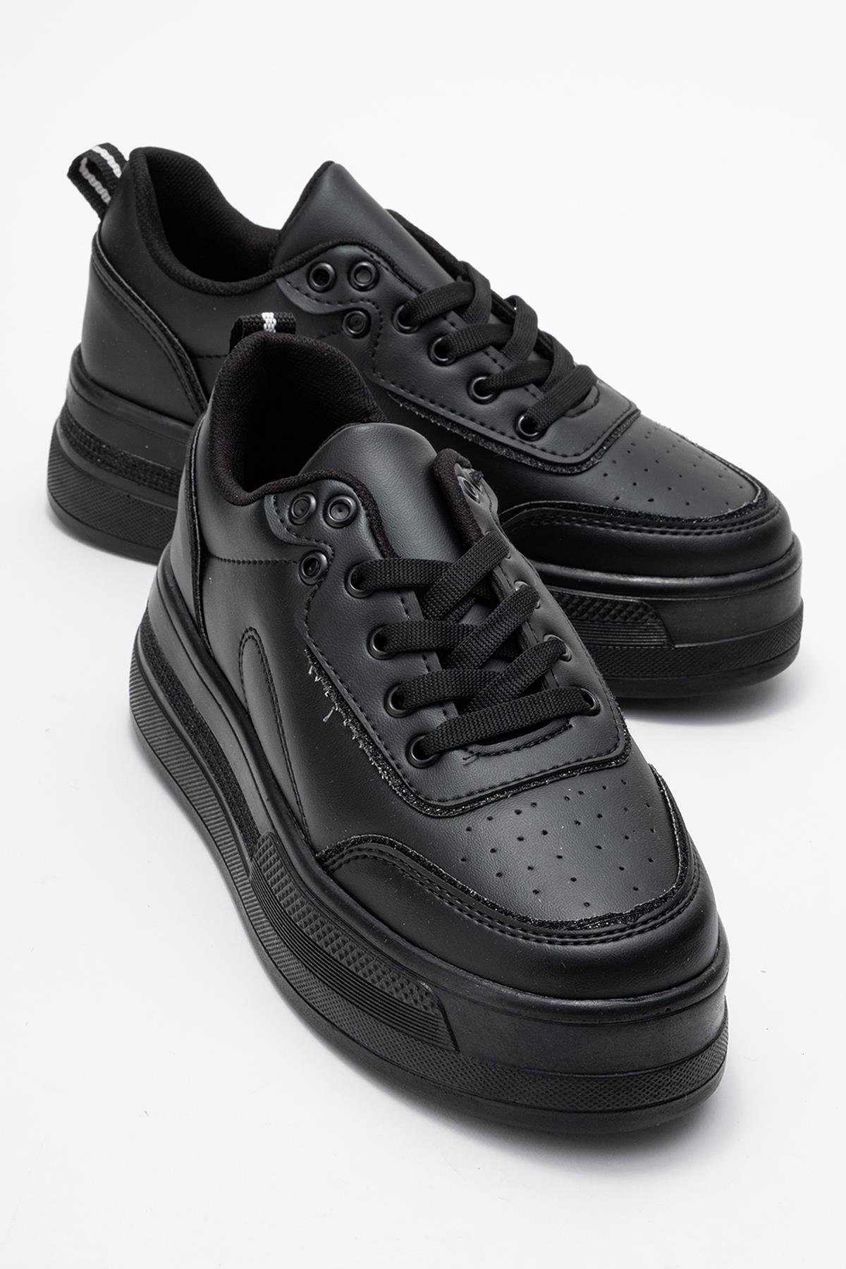 Kadın Taşlı Spor Ayakkabı SİYAH SİYAH - Görsel 2