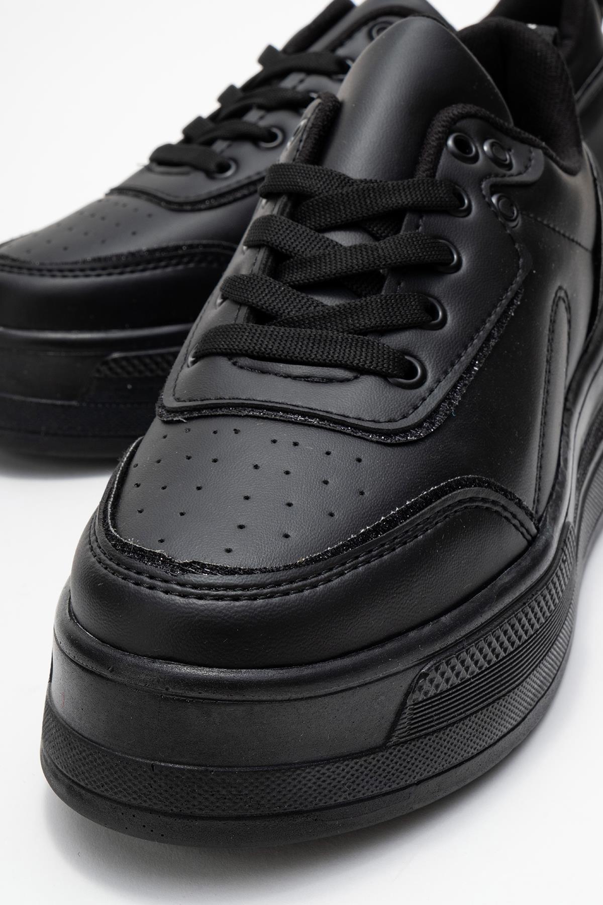 Kadın Taşlı Spor Ayakkabı SİYAH SİYAH - Görsel 4