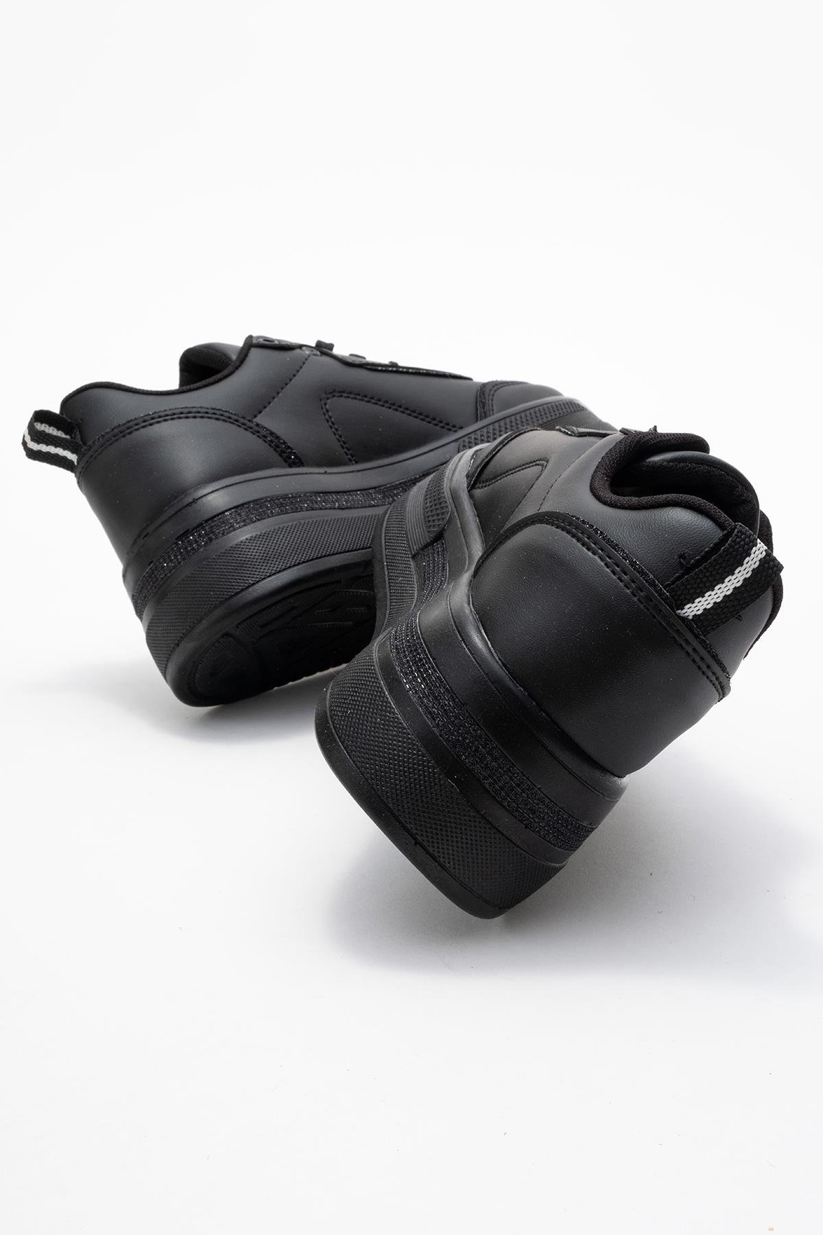 Kadın Taşlı Spor Ayakkabı SİYAH SİYAH - Görsel 5