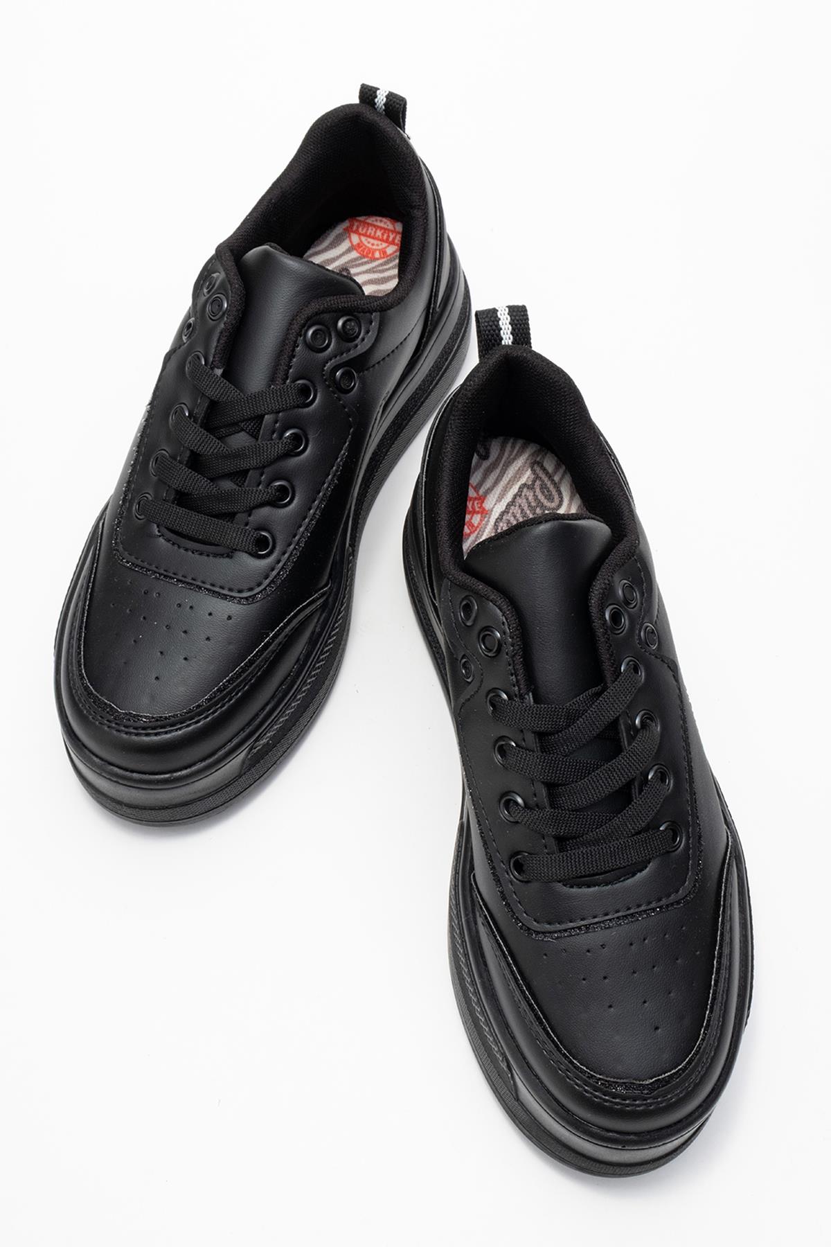 Kadın Taşlı Spor Ayakkabı SİYAH SİYAH - Görsel 6