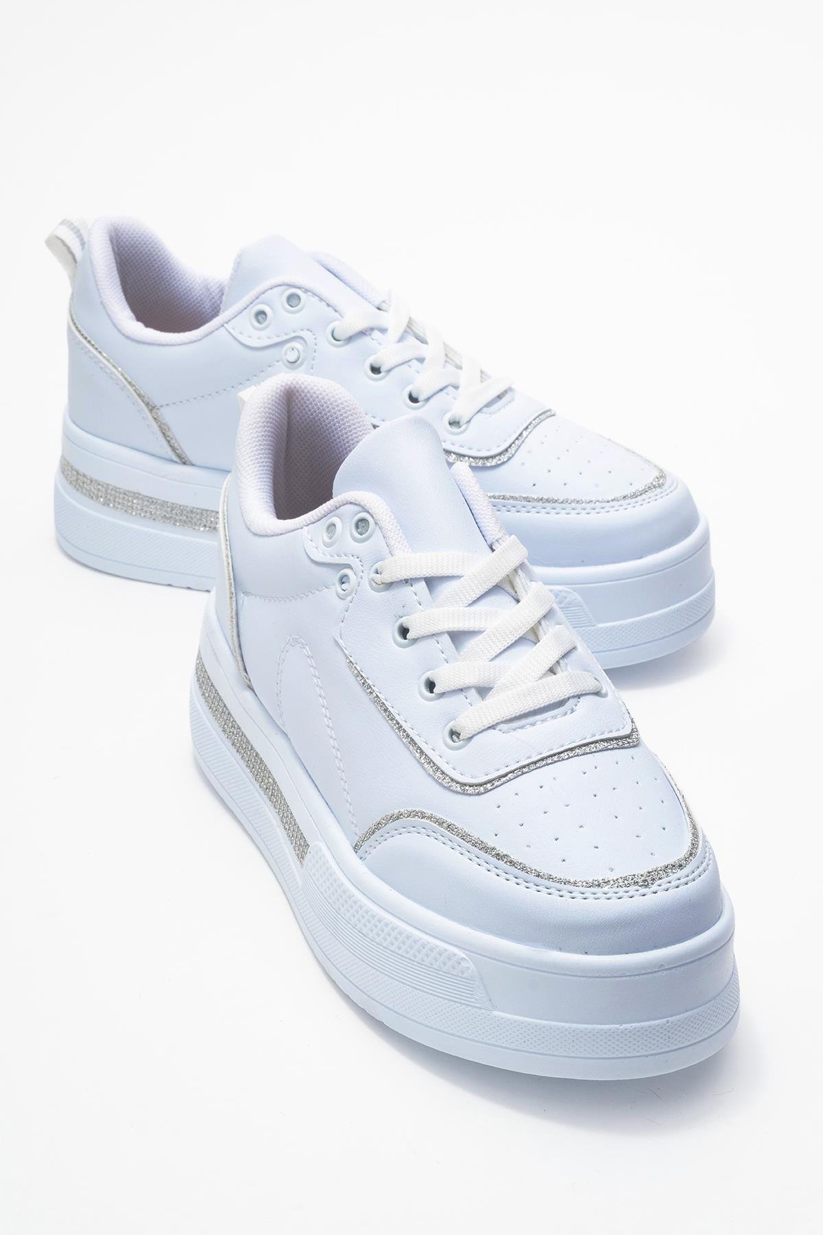Kadın Taşlı Spor Ayakkabı BEYAZ BEYAZ - Görsel 2