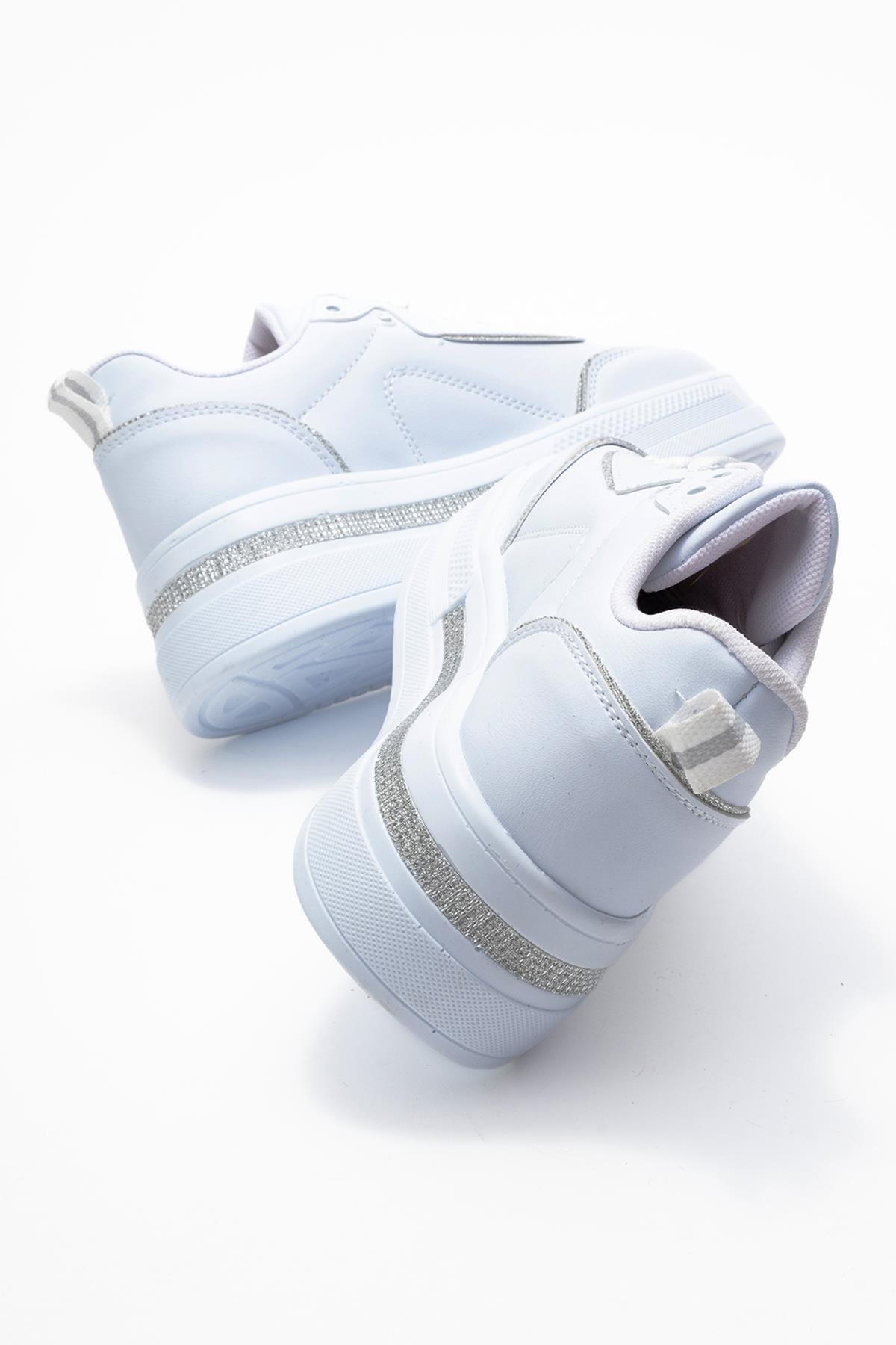 Kadın Taşlı Spor Ayakkabı BEYAZ BEYAZ - Görsel 5