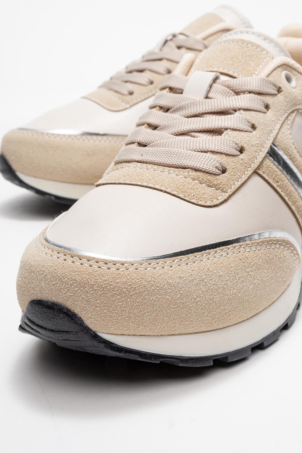 Bağcıklı Kadın Spor Ayakkabı ; BEJ - Görsel 4