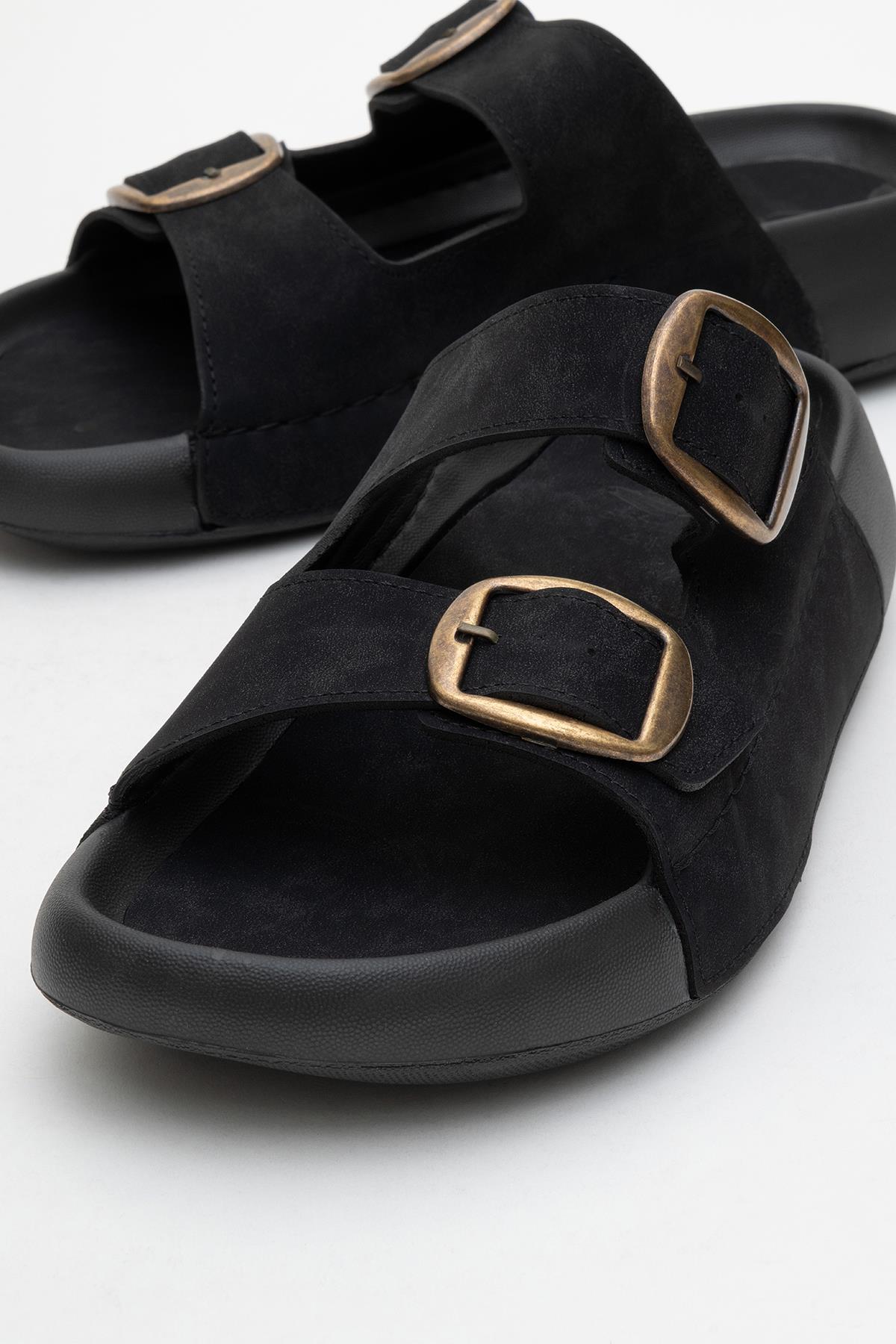 Erkek Gold Tokalı Terlik SİYAH - Görsel 4