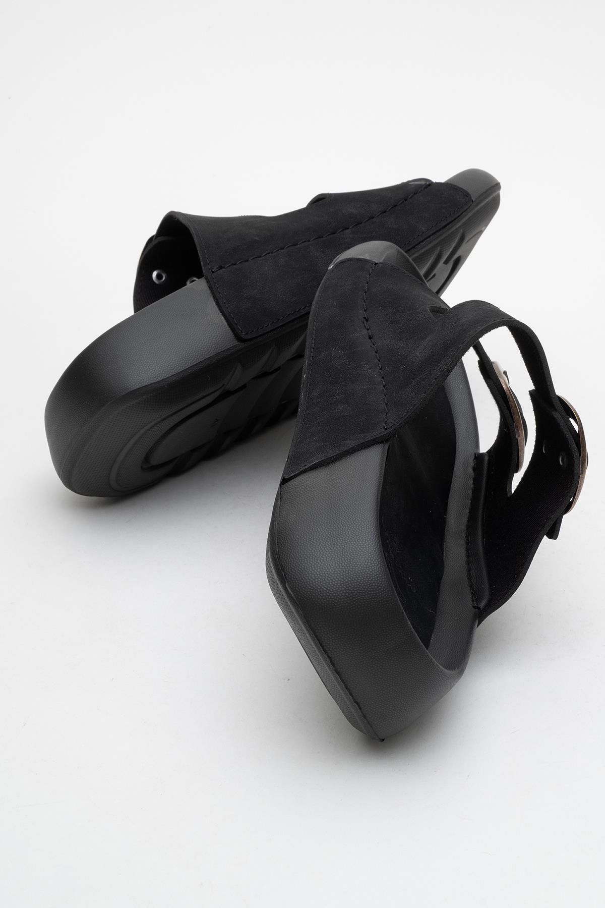 Erkek Gold Tokalı Terlik SİYAH - Görsel 5