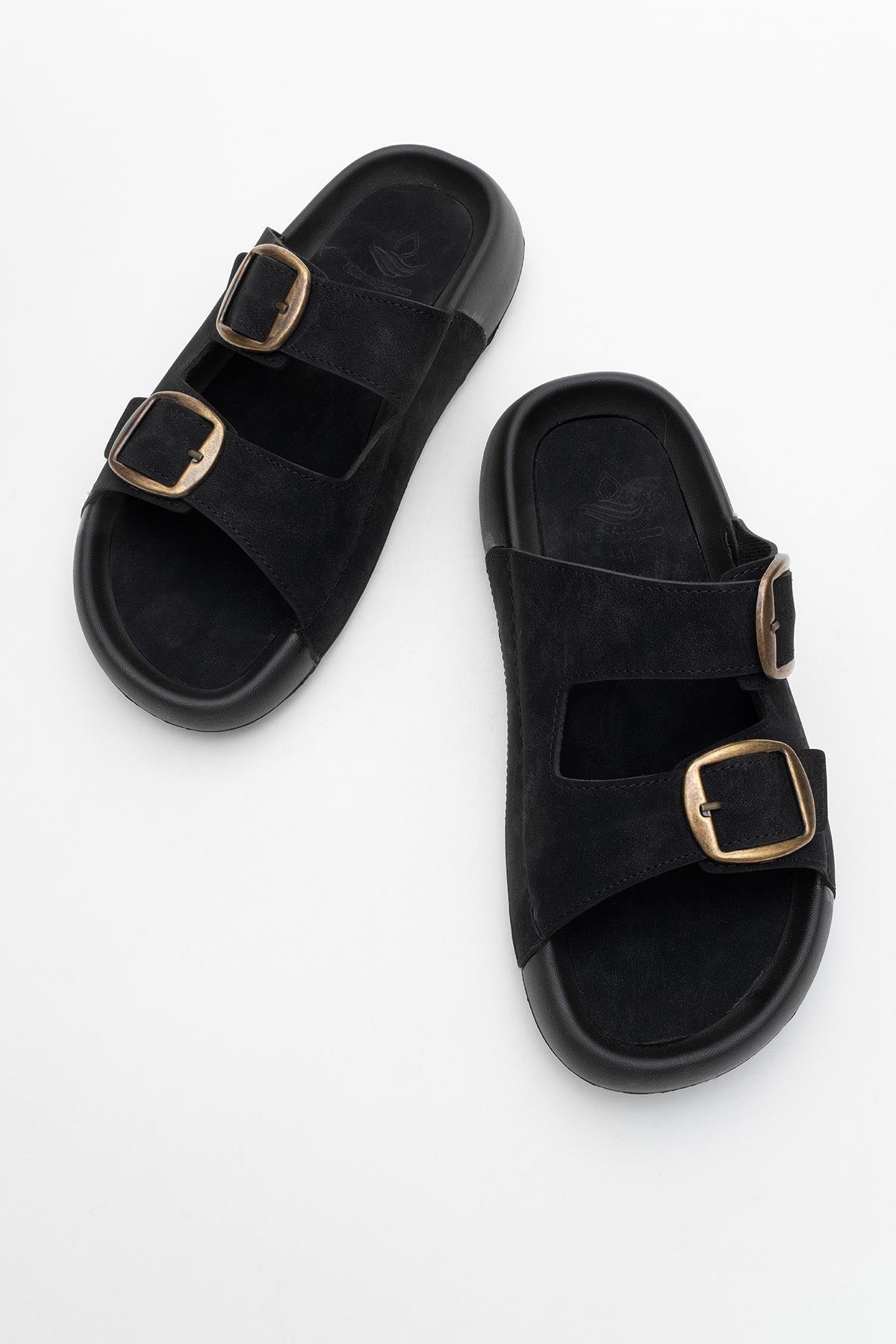 Erkek Gold Tokalı Terlik SİYAH - Görsel 6