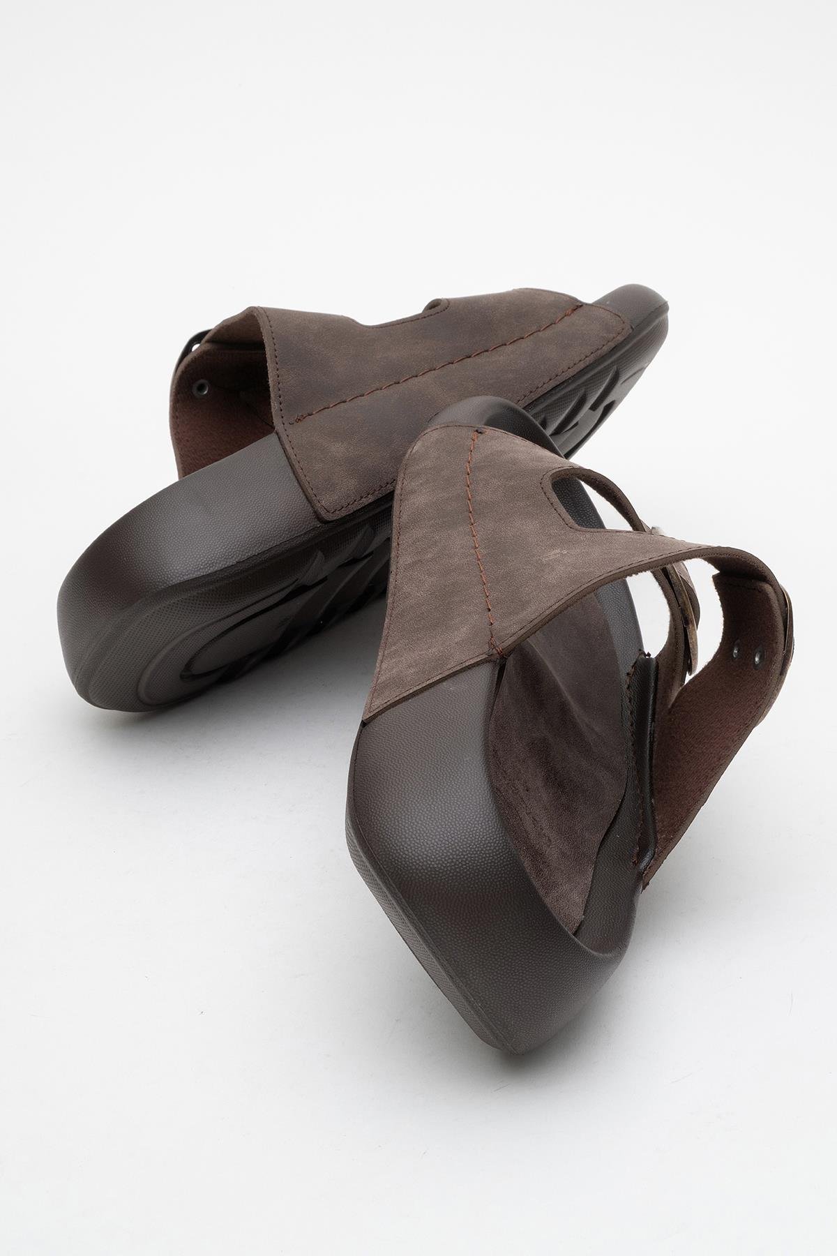 Erkek Gold Tokalı Terlik KAHVE - Görsel 5