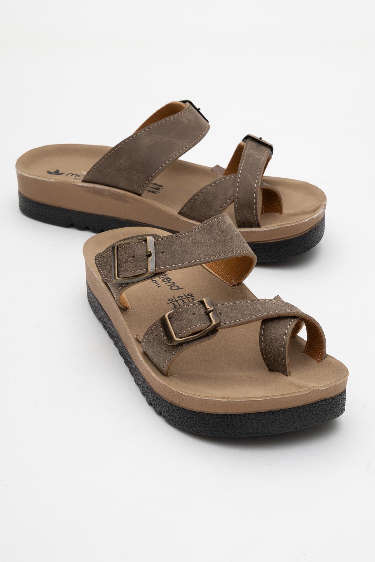 Kadın Baş Parmak Arası Terlik VİZON MAT - Görsel 2