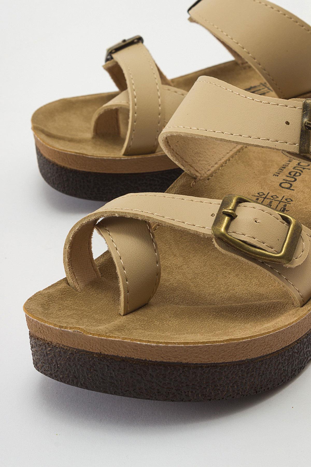 Kadın Baş Parmak Arası Terlik BEJ CİLT - Görsel 4