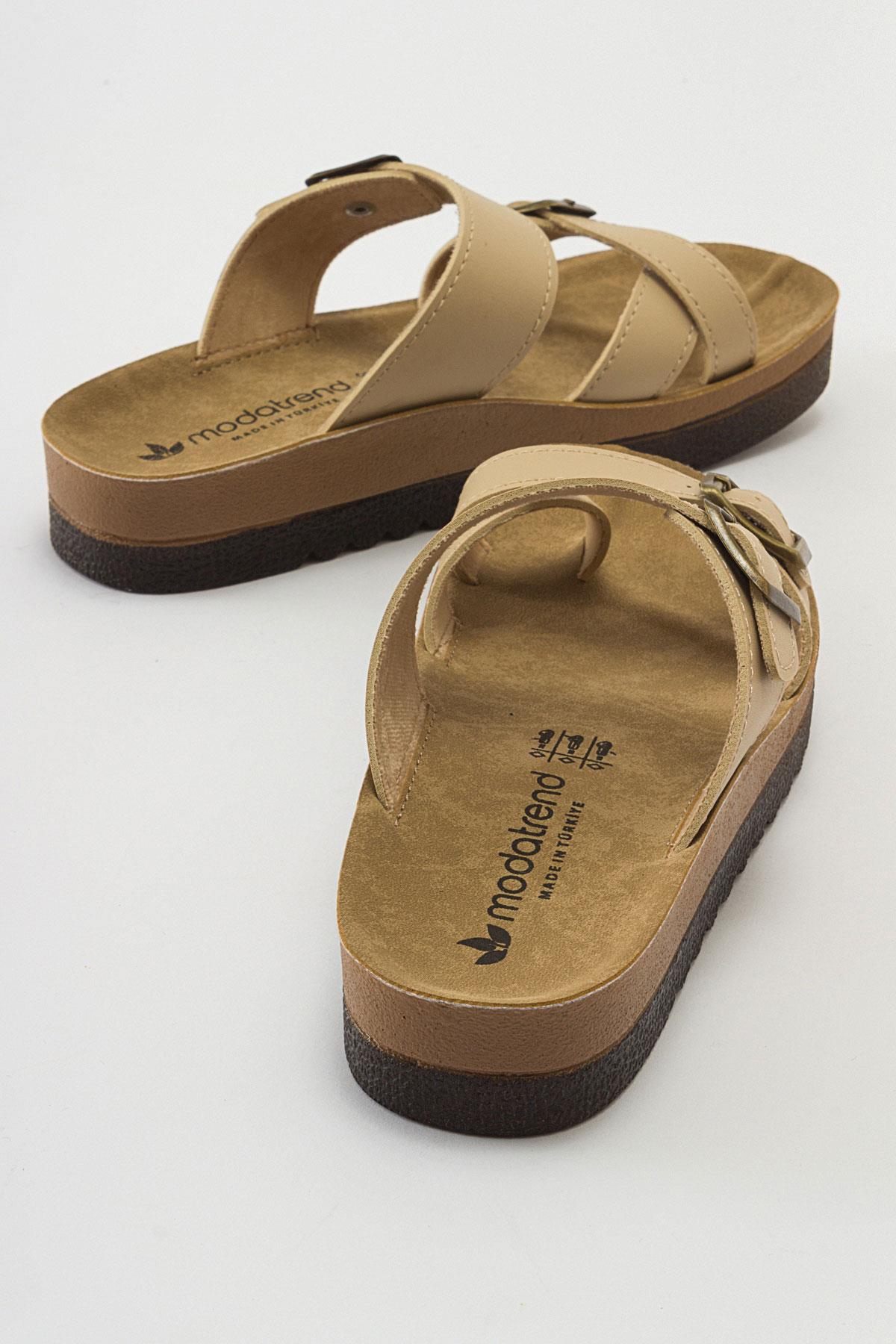 Kadın Baş Parmak Arası Terlik BEJ CİLT - Görsel 5