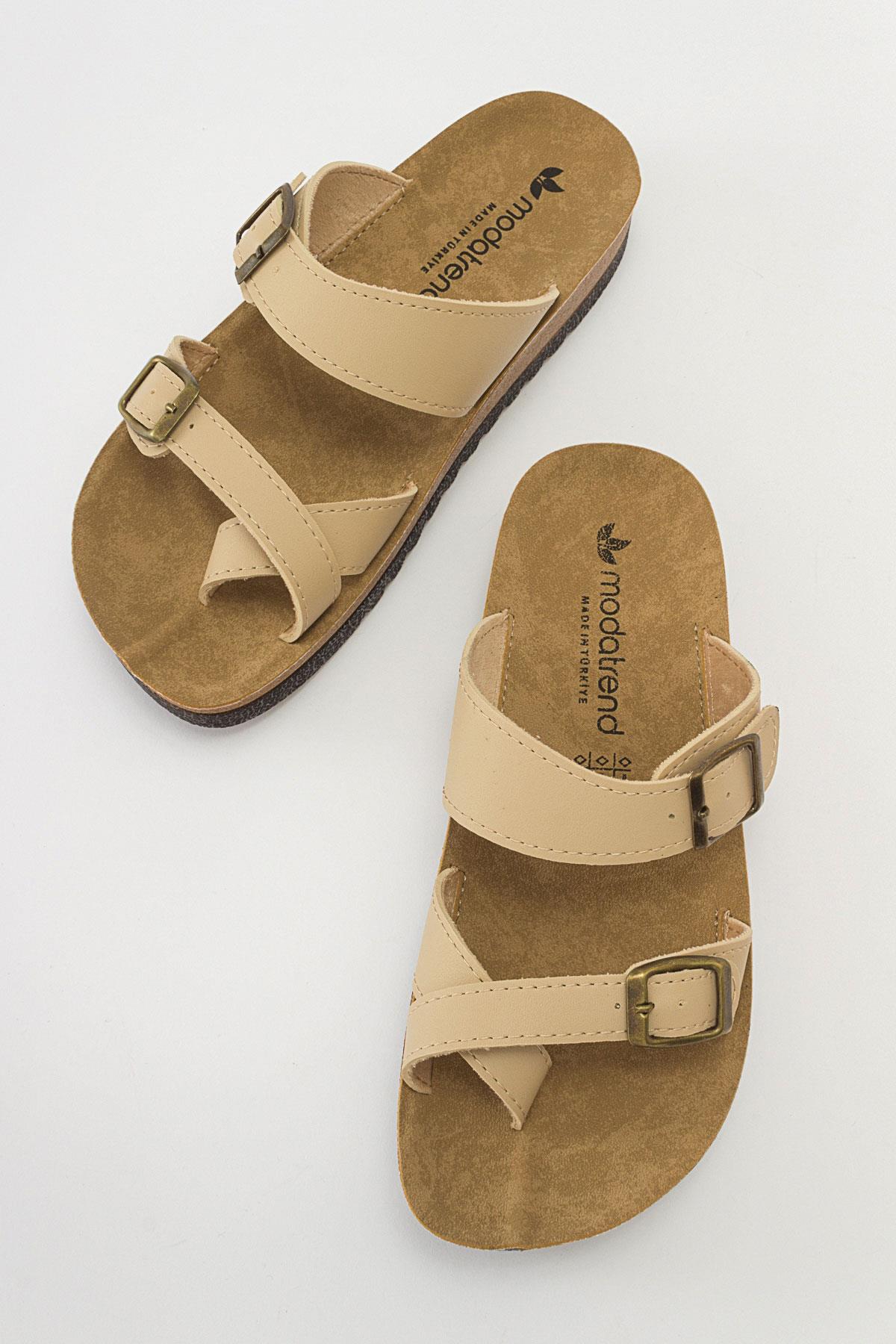 Kadın Baş Parmak Arası Terlik BEJ CİLT - Görsel 6