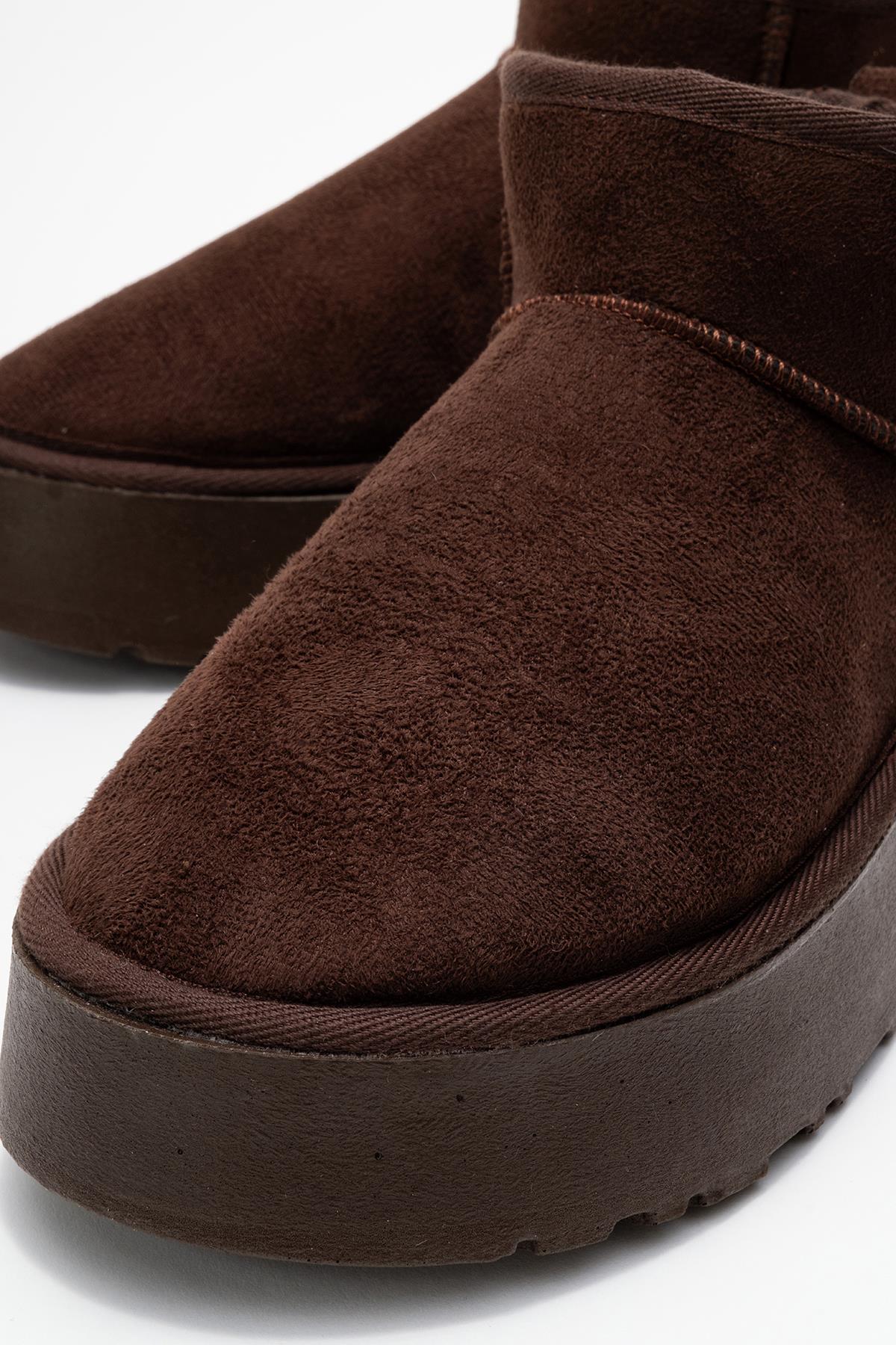 Yüksek Tabanlı Mini Bot KAHVE - Görsel 4