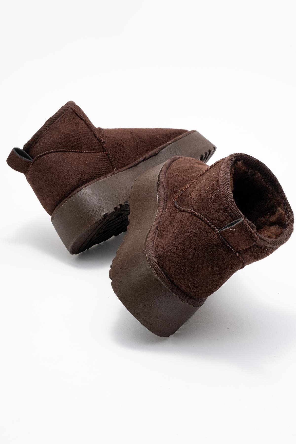 Yüksek Tabanlı Mini Bot KAHVE - Görsel 5