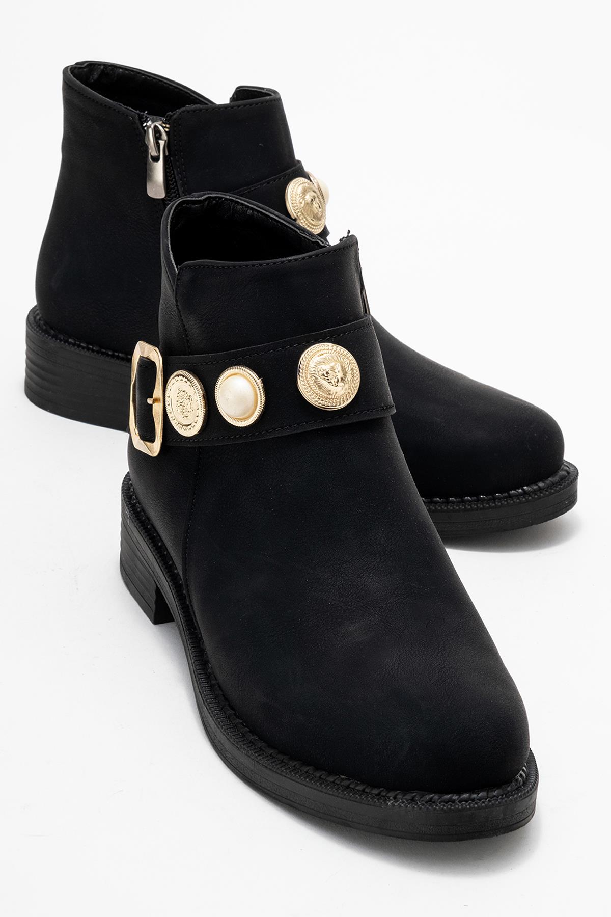 Kadın Topuklu Boğazlı Bot SİYAH ZÜMRÜT - Görsel 2