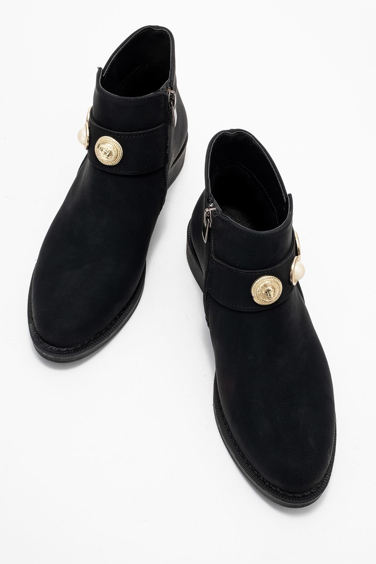 Kadın Topuklu Boğazlı Bot SİYAH ZÜMRÜT - Görsel 8