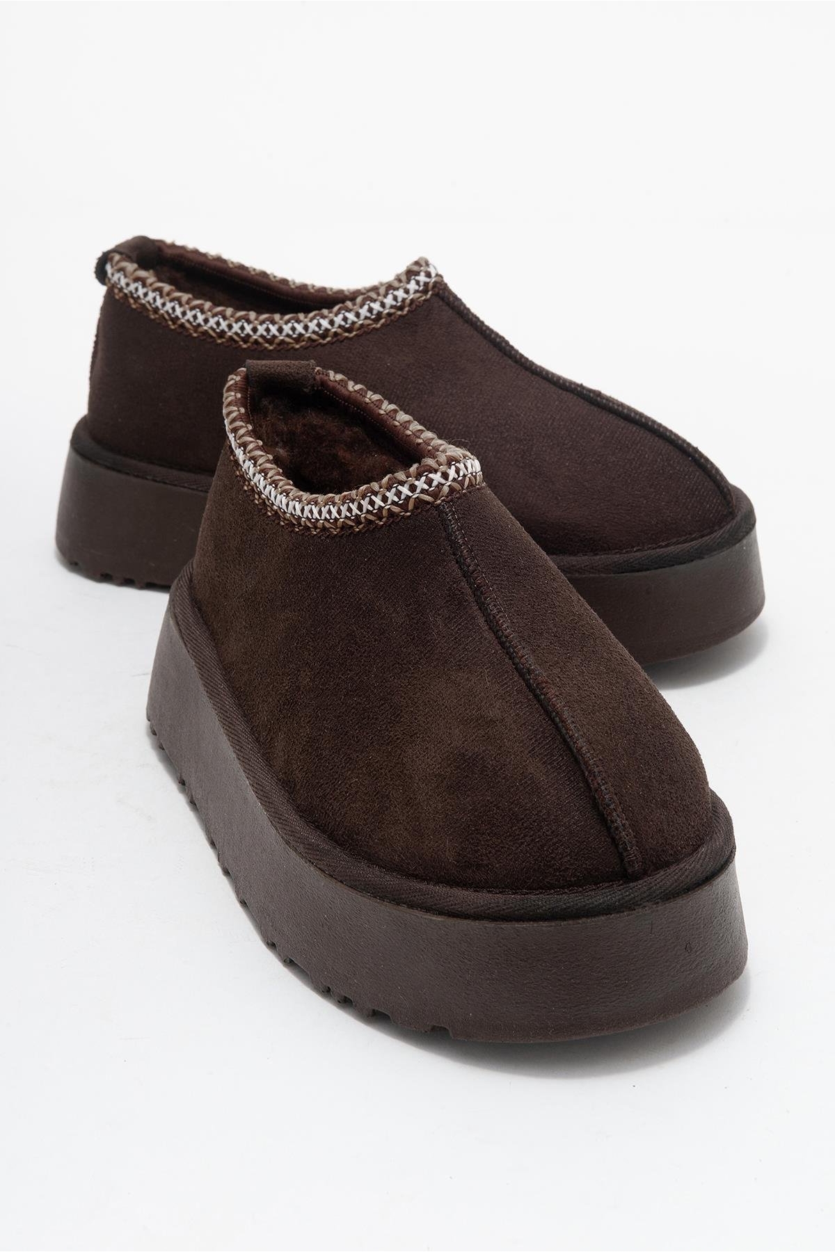 Yüksek Tabanlı Kısa Mini Bot KAHVE - Görsel 2