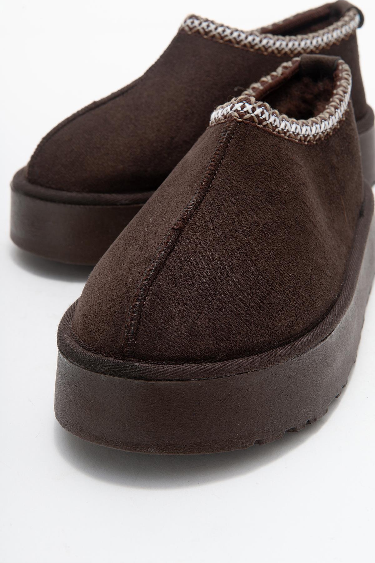 Yüksek Tabanlı Kısa Mini Bot KAHVE - Görsel 4