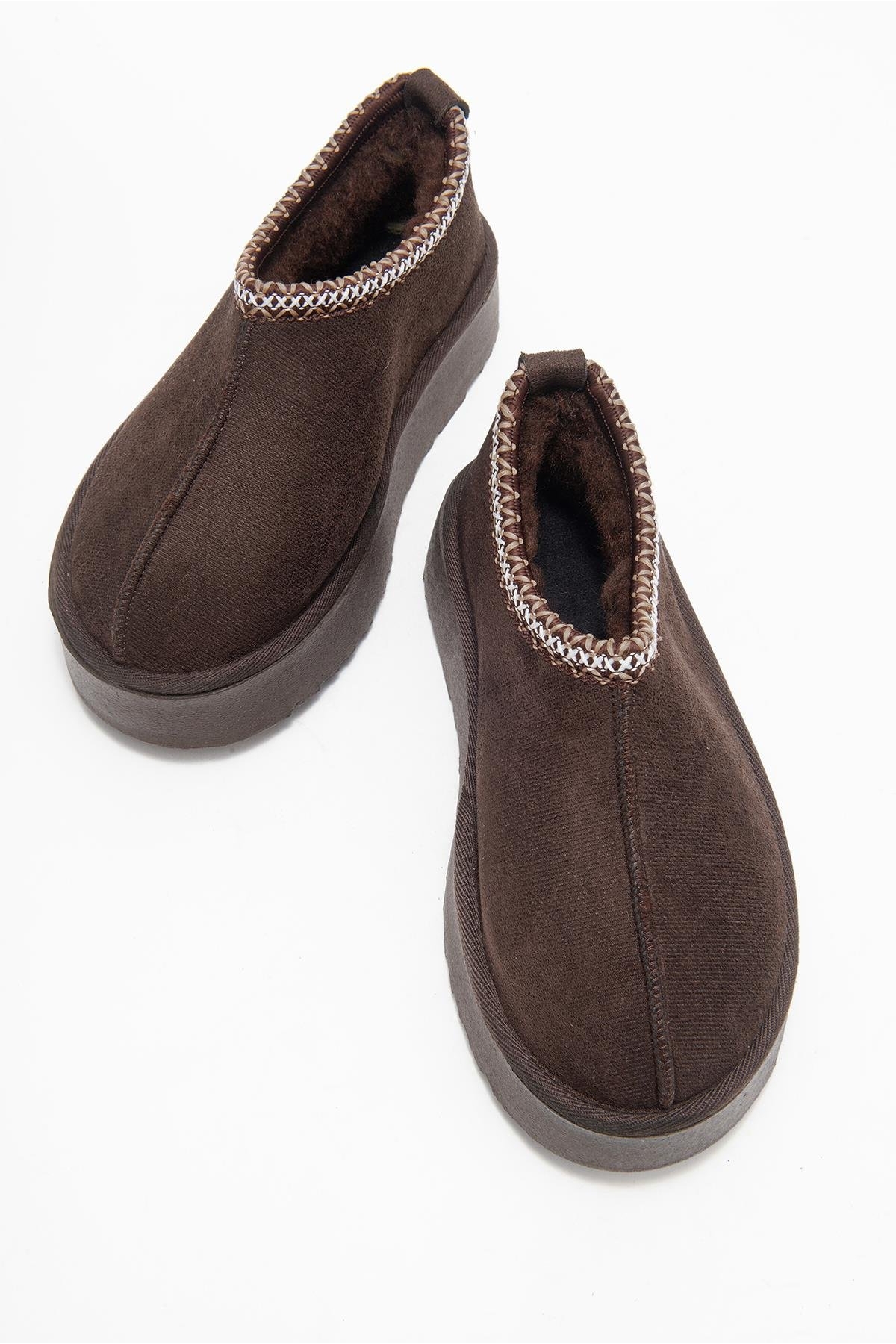 Yüksek Tabanlı Kısa Mini Bot KAHVE - Görsel 6