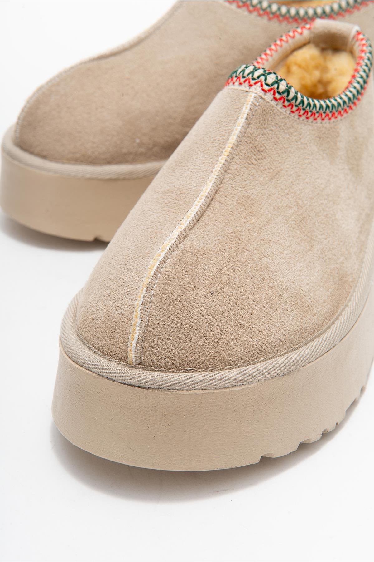 Yüksek Tabanlı Kısa Mini Bot BEJ - Görsel 4