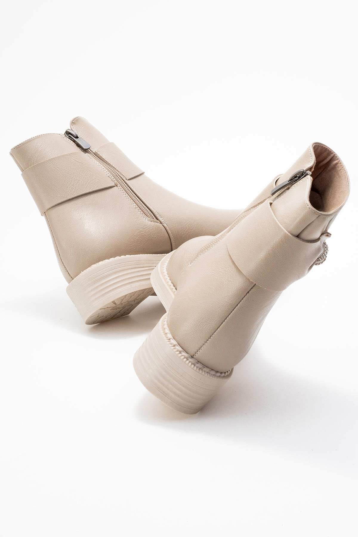 Yan Kurdele Taşlı Tokalı Bot TEN CİLT - Görsel 5