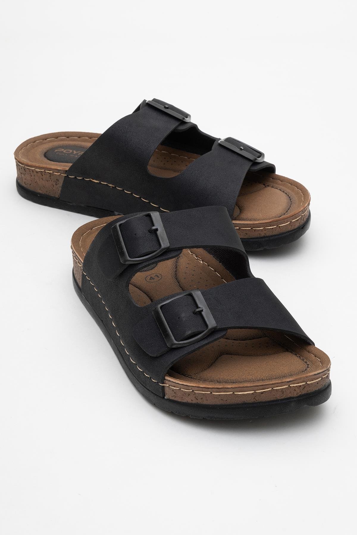 Kadın Çift Tokalı Terlik SİYAH - Görsel 2