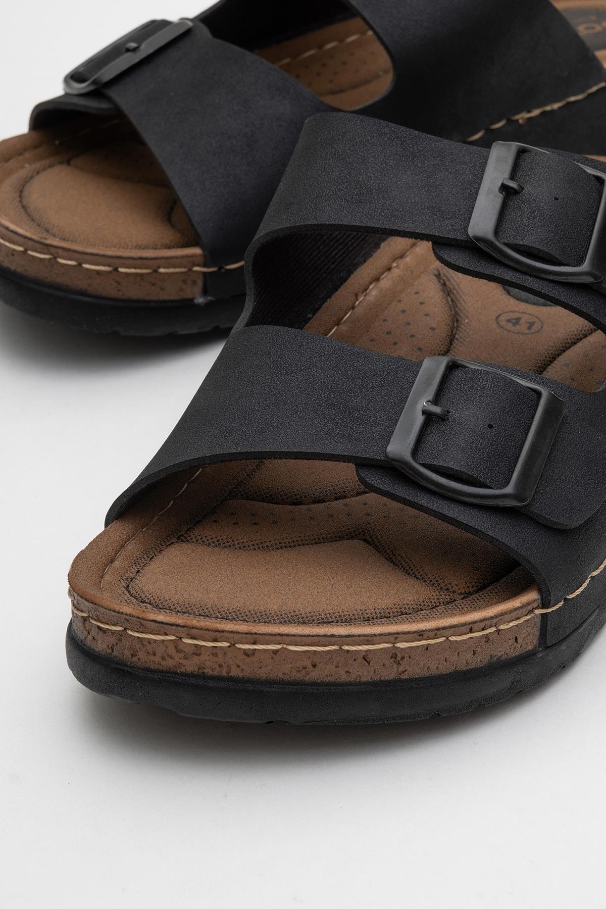 Kadın Çift Tokalı Terlik SİYAH - Görsel 4