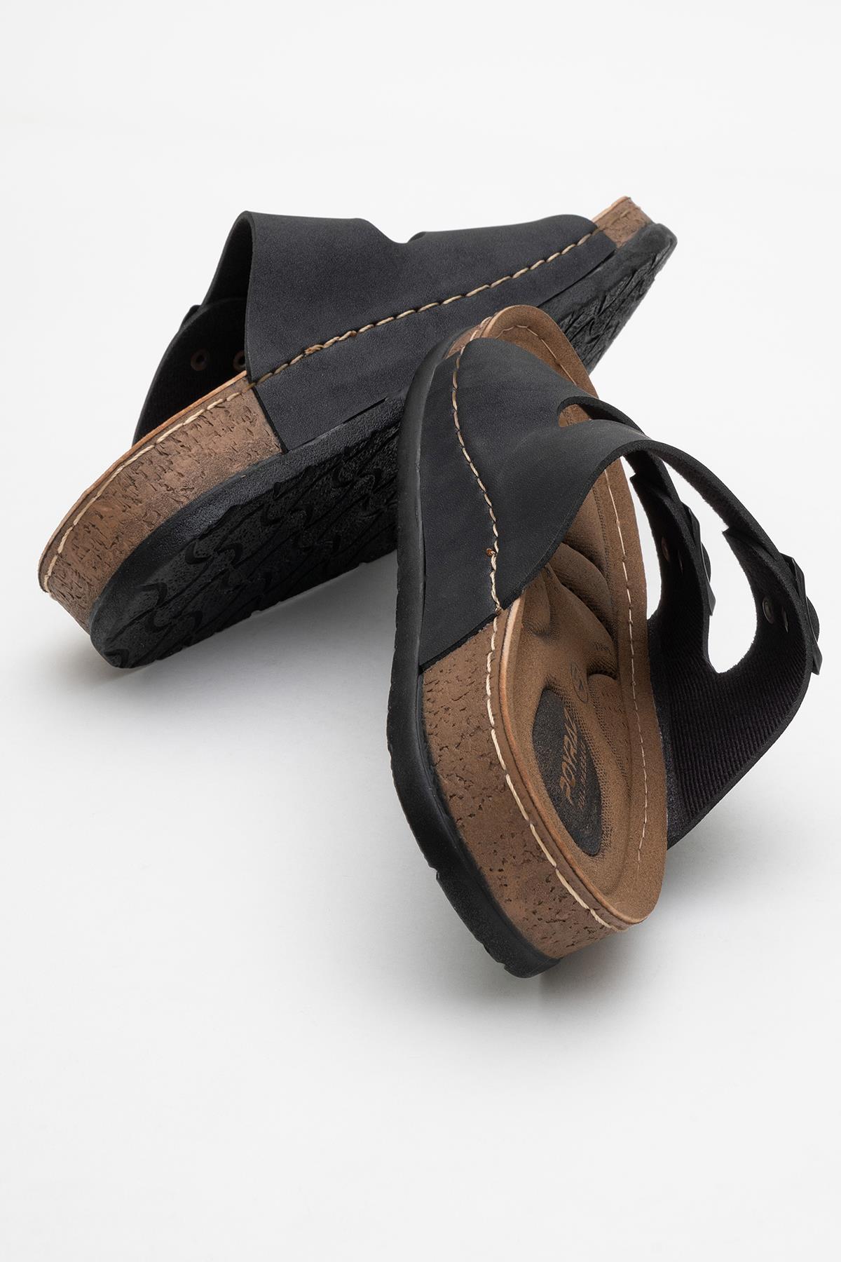 Kadın Çift Tokalı Terlik SİYAH - Görsel 5