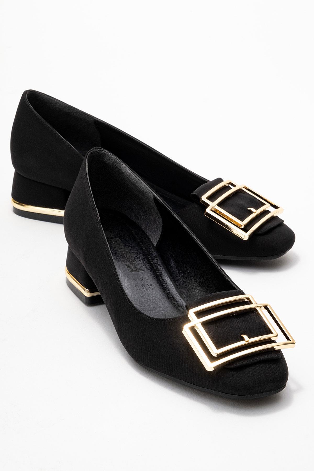 Kadın Gold Aksesuarlı Babet; SİYAH ZRA - Görsel 2