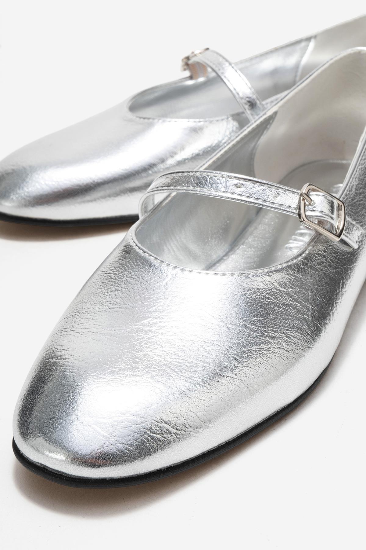 Kadın Kemerli Babet GÜMÜŞ CİLT - Görsel 4