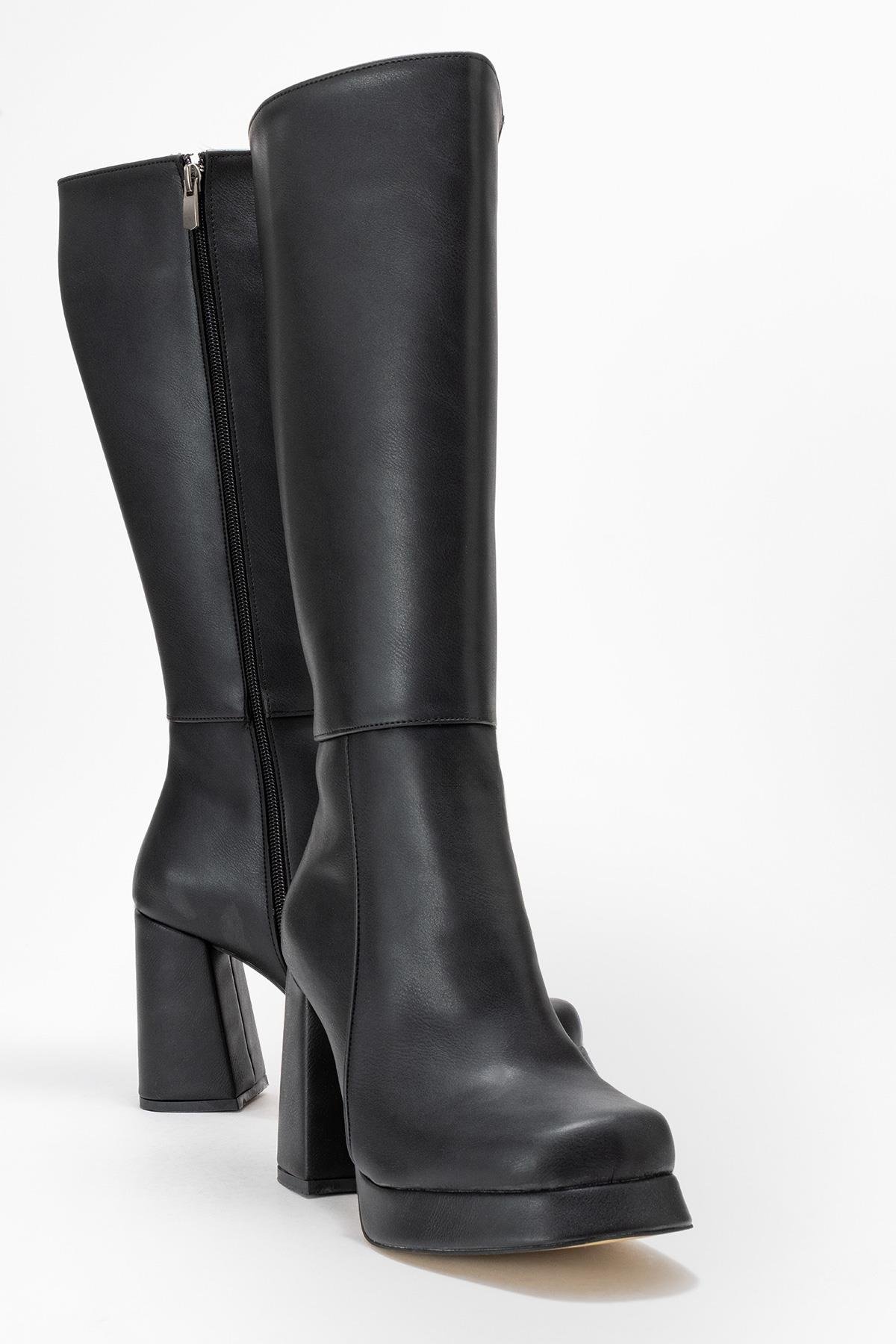 Kadın Platform Taban Çizme SİYAH CİLT - Görsel 2