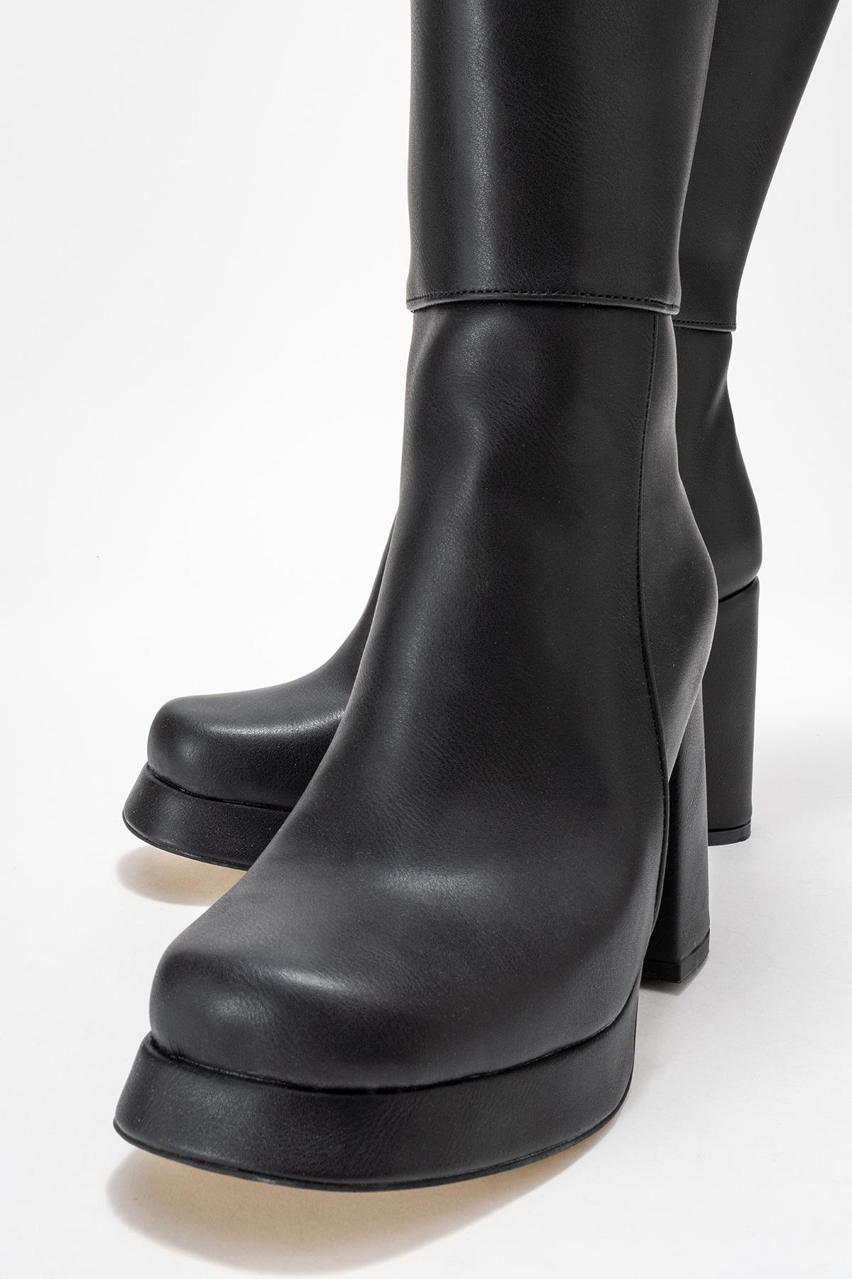 Kadın Platform Taban Çizme SİYAH CİLT - Görsel 4