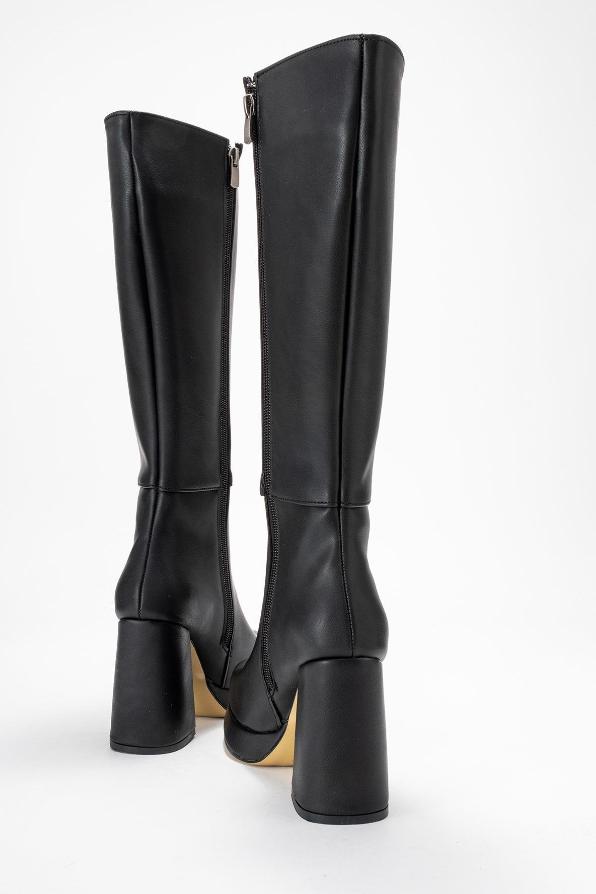 Kadın Platform Taban Çizme SİYAH CİLT - Görsel 5