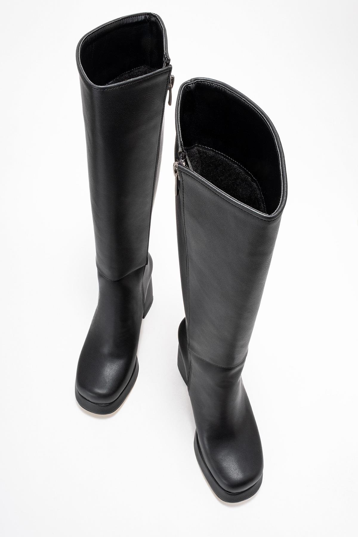 Kadın Platform Taban Çizme SİYAH CİLT - Görsel 7